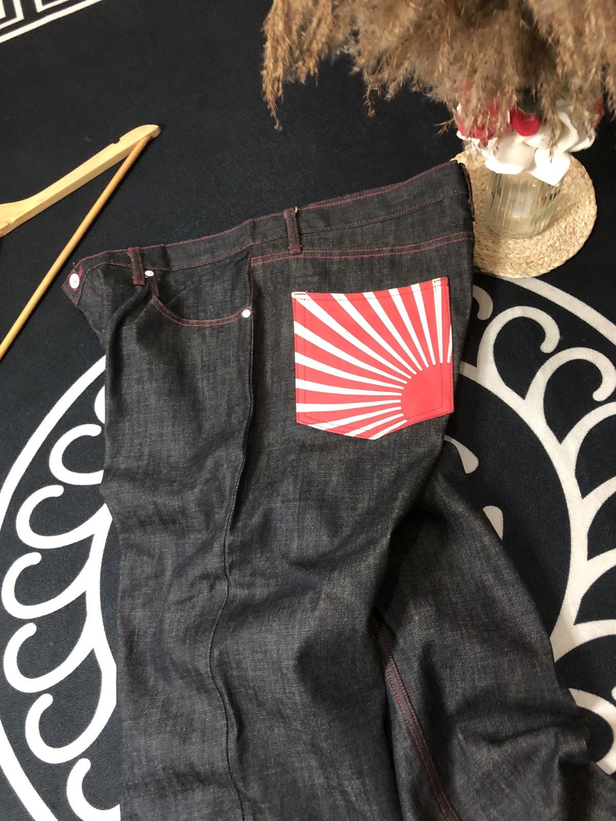 Japanese Brand × Vintage VINTAGE ASIAN CAN CONTROLERZ NIPPON FLAG INDIGO DENIM JEANS Size US 38 / EU 54 - 6 Thumbnail