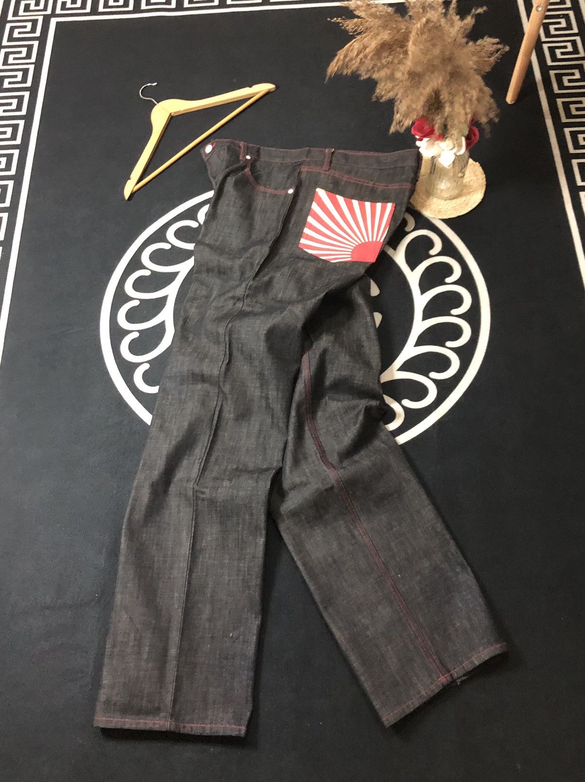 Japanese Brand × Vintage VINTAGE ASIAN CAN CONTROLERZ NIPPON FLAG INDIGO DENIM JEANS Size US 38 / EU 54 - 5 Thumbnail