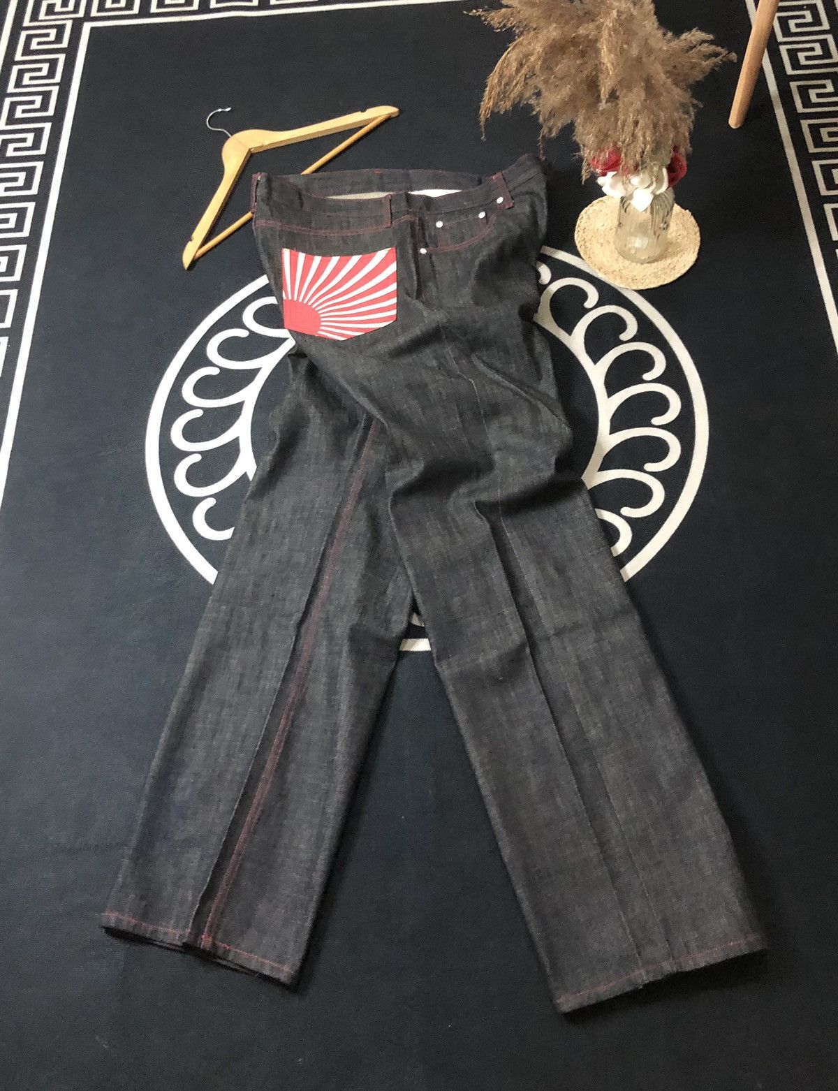 Japanese Brand × Vintage VINTAGE ASIAN CAN CONTROLERZ NIPPON FLAG INDIGO DENIM JEANS Size US 38 / EU 54 - 3 Thumbnail