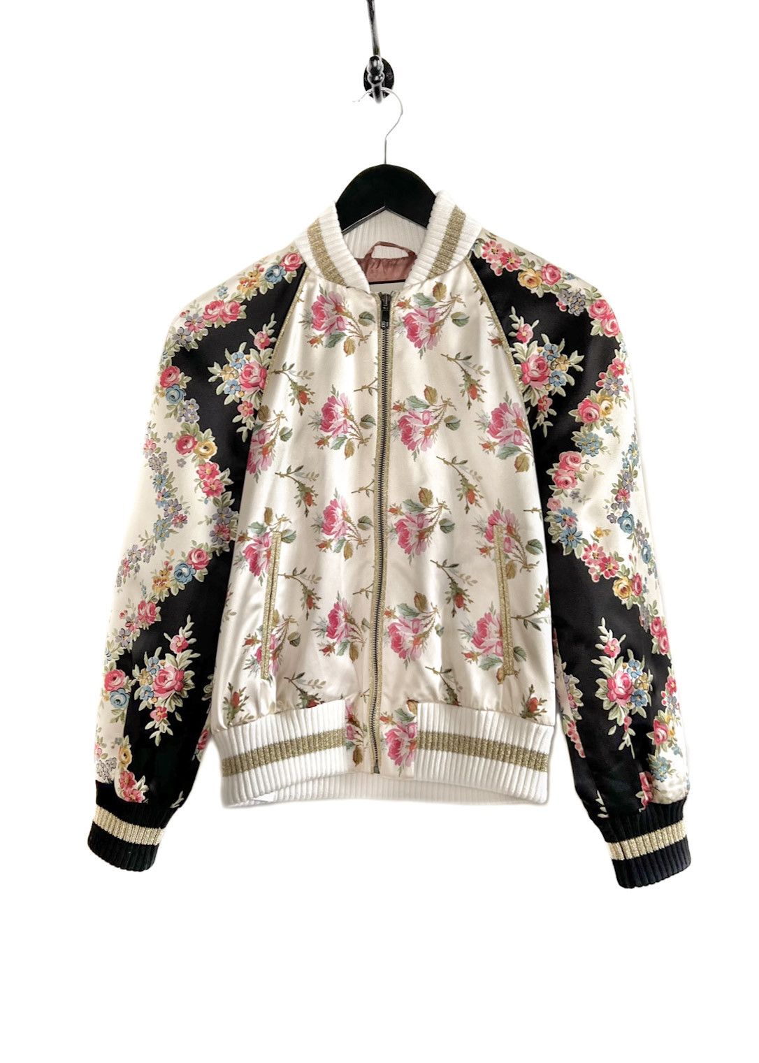 Gucci Gucci Floral Satin Guccification Sequined Silk Bomber Jacket Size XS / US 0-2 / IT 36-38 - 1 Thumbnail