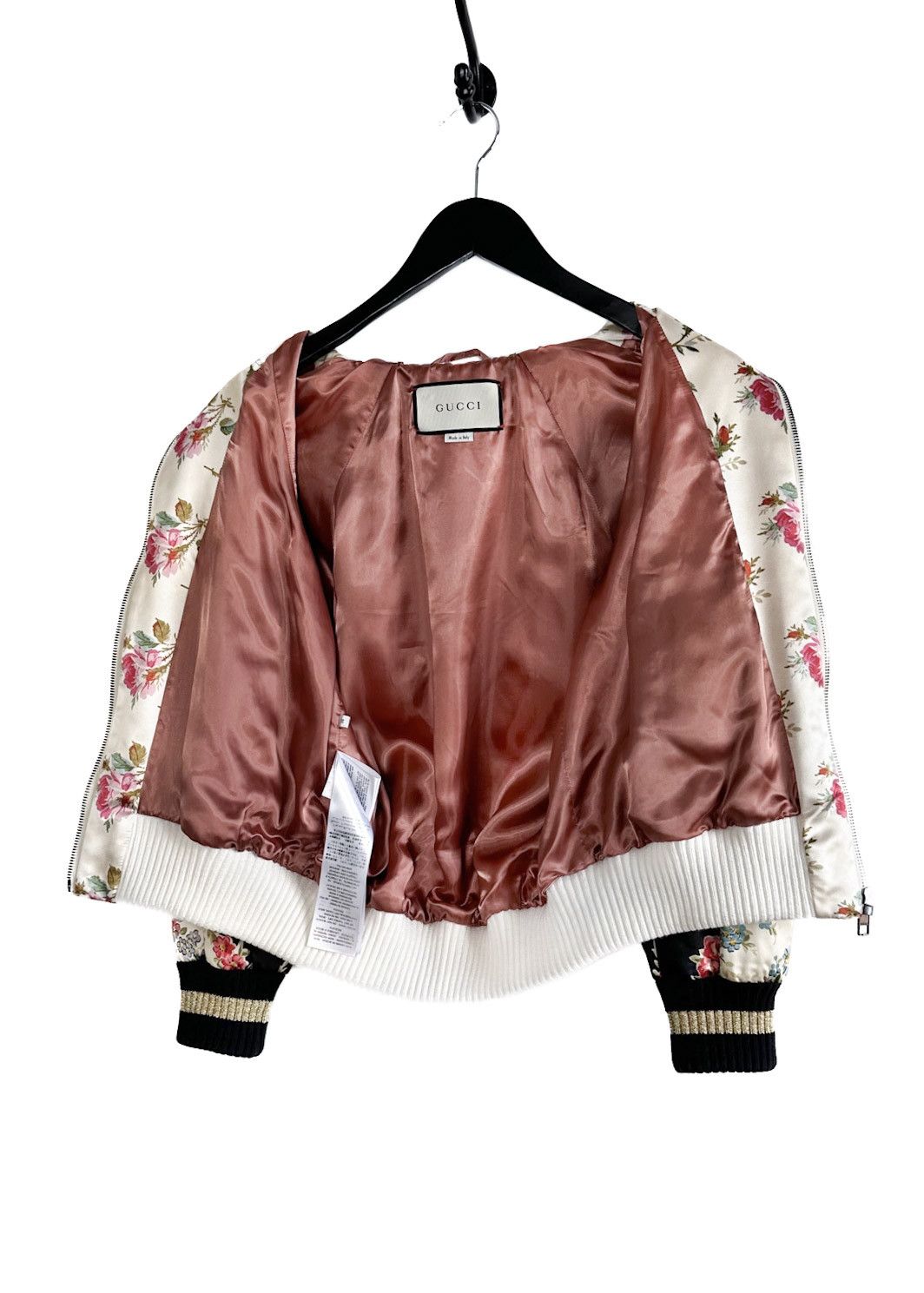 Gucci Gucci Floral Satin Guccification Sequined Silk Bomber Jacket Size XS / US 0-2 / IT 36-38 - 6 Thumbnail