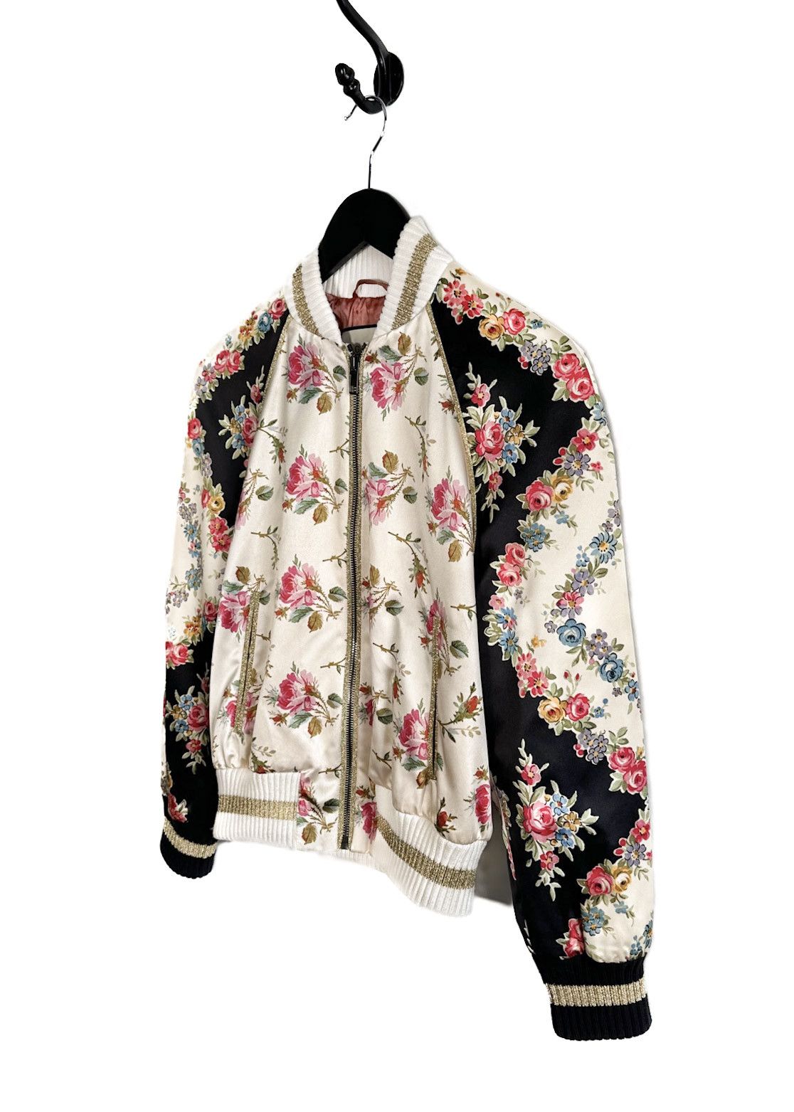 Gucci Gucci Floral Satin Guccification Sequined Silk Bomber Jacket Size XS / US 0-2 / IT 36-38 - 2 Thumbnail