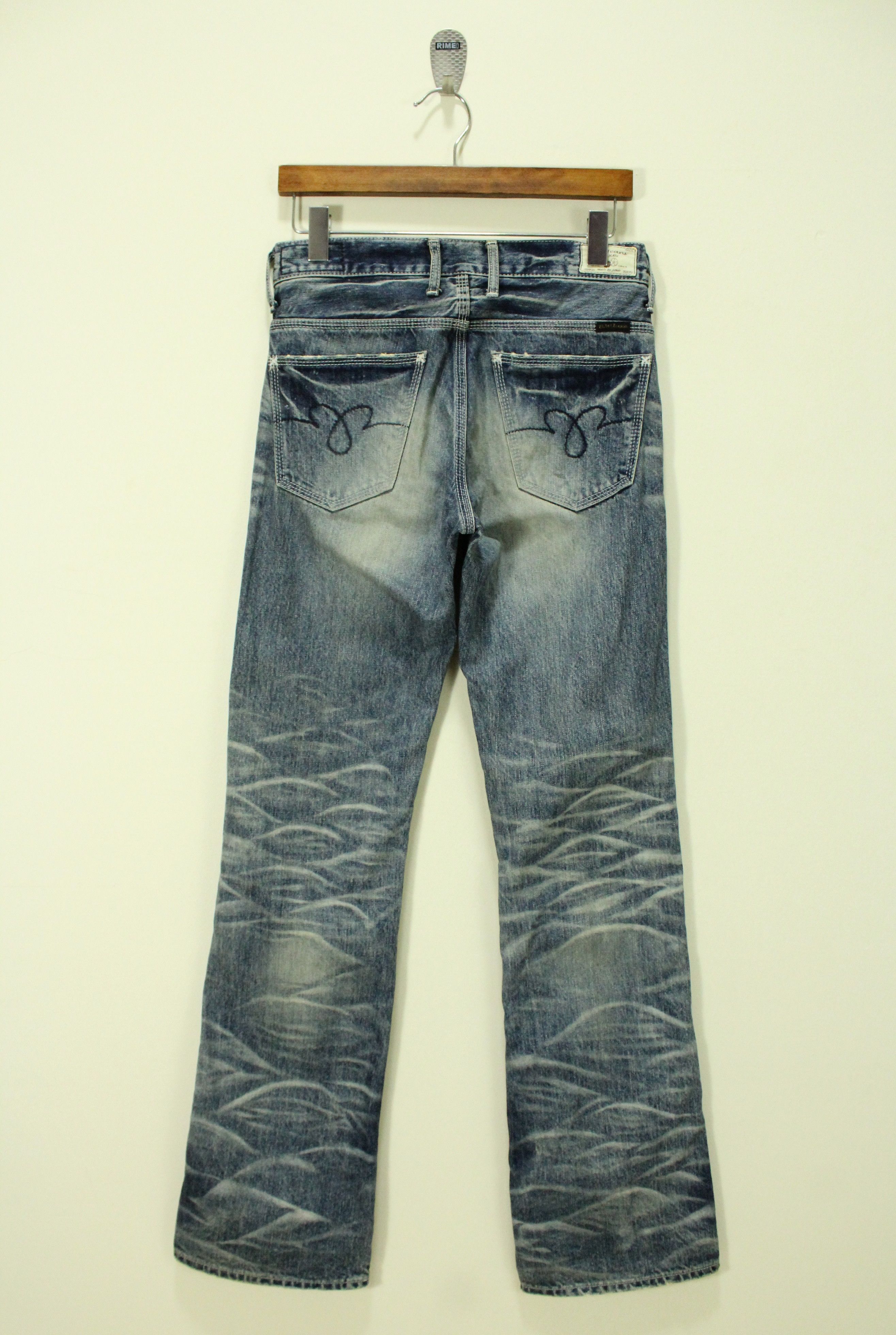 Vintage Flared BLUEWAY Denim Bootcut Flared Claw Mark Rare Size US 28 / EU 44 - 9 Thumbnail