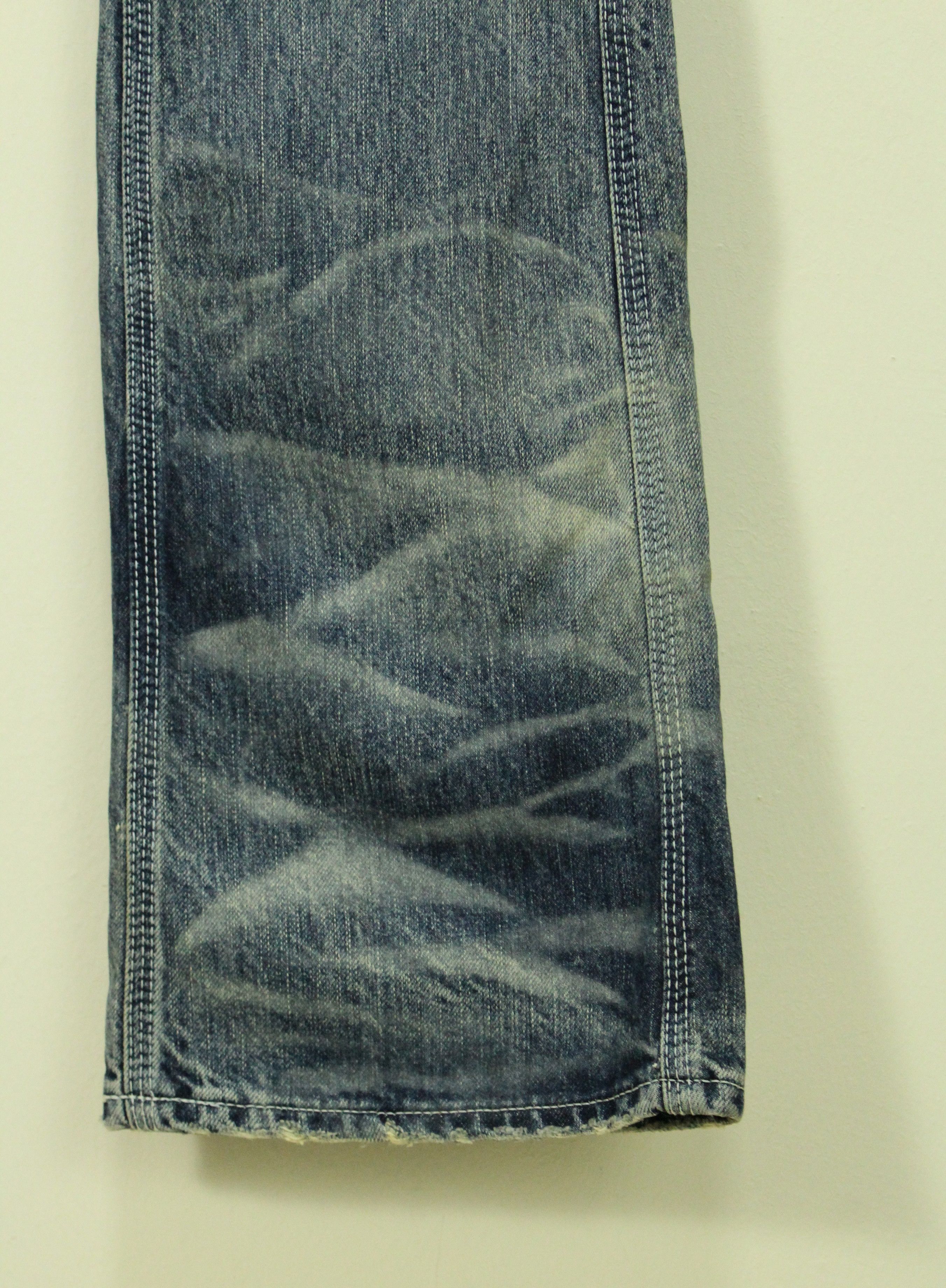 Vintage Flared BLUEWAY Denim Bootcut Flared Claw Mark Rare Size US 28 / EU 44 - 7 Thumbnail