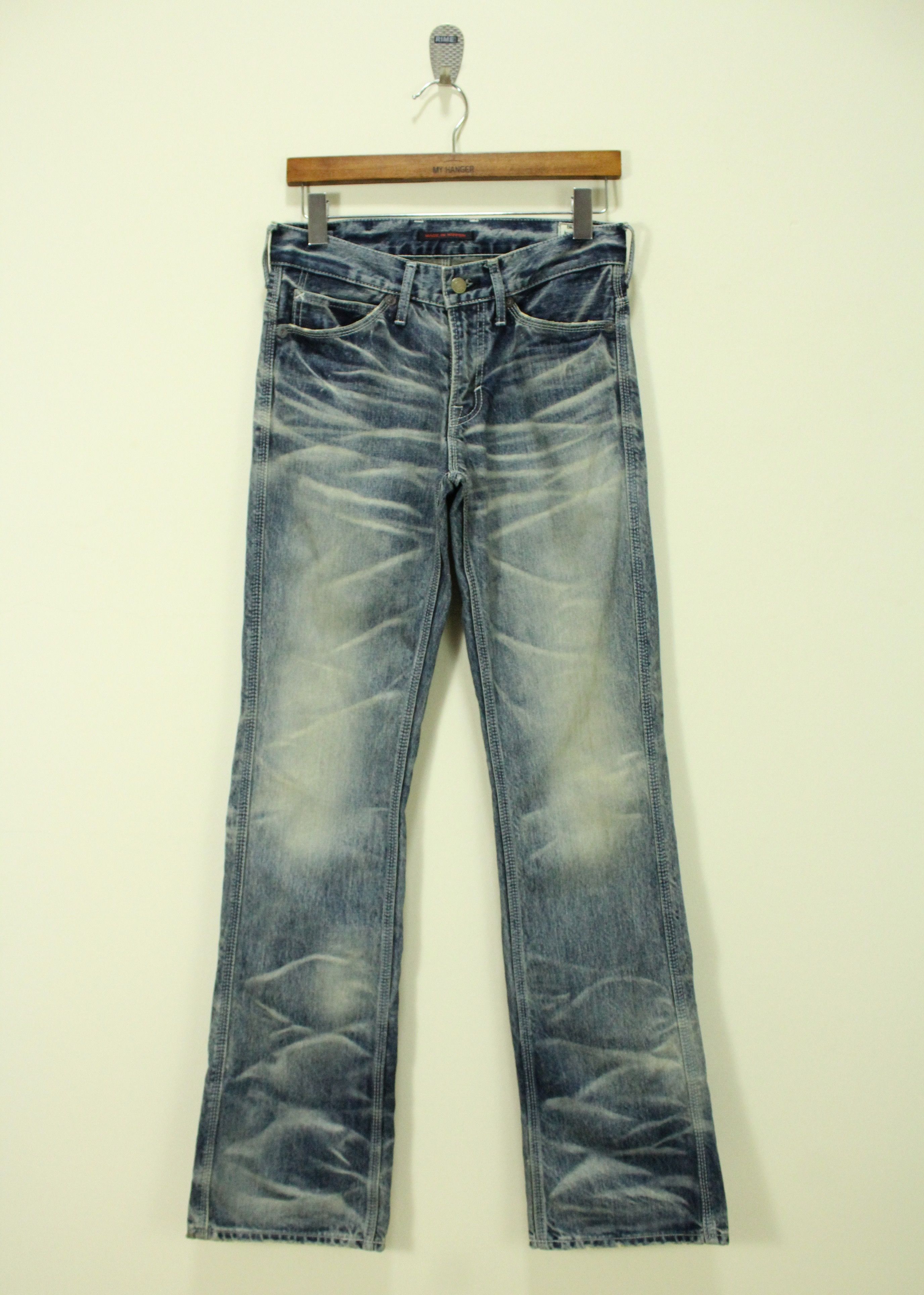 Vintage Flared BLUEWAY Denim Bootcut Flared Claw Mark Rare Size US 28 / EU 44 - 3 Thumbnail