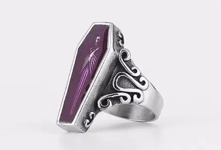 Japanese Brand × Jewelry × Vintage Gothic Punk Unique Vampire Coffin Ghost Stainless Steel Ring Size ONE SIZE - 2 Thumbnail