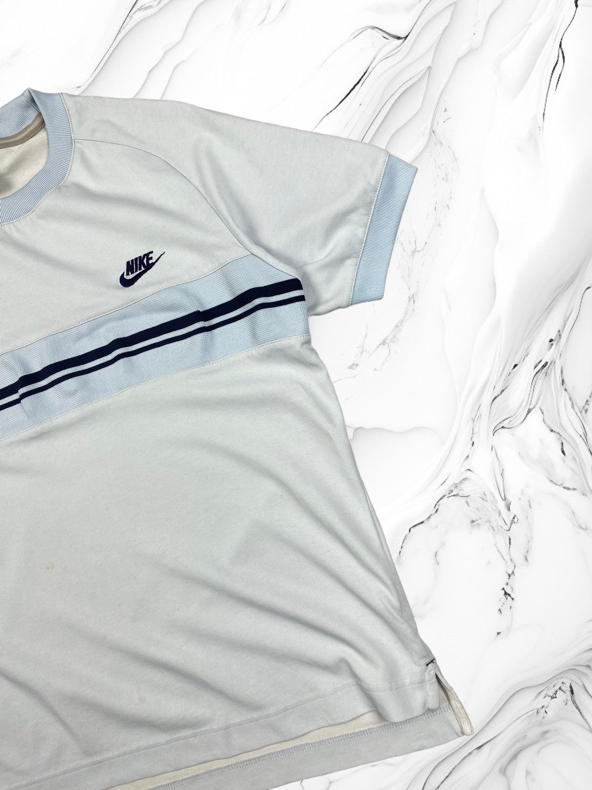 Nike × Vintage Vintage 00s Nike Swoosh Y2k Drill Tee Size US M / EU 48-50 / 2 - 3 Thumbnail
