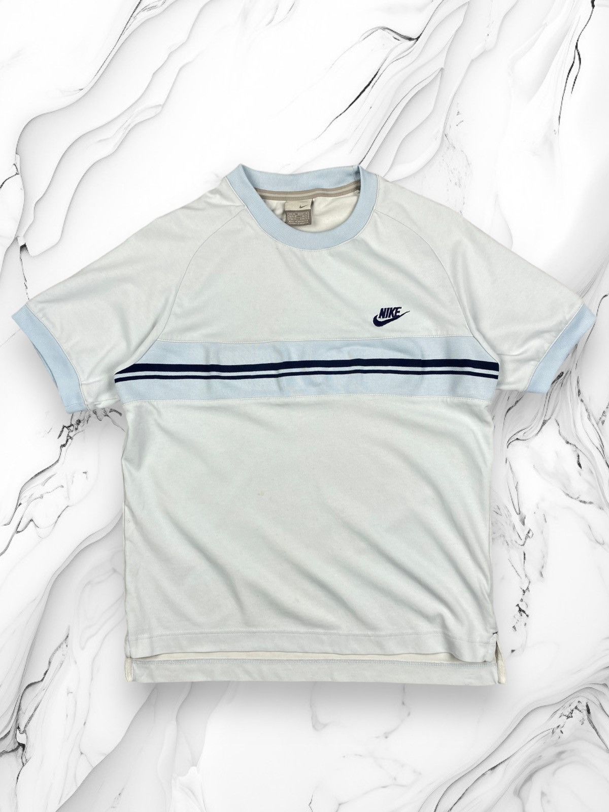 Nike × Vintage Vintage 00s Nike Swoosh Y2k Drill Tee Size US M / EU 48-50 / 2 - 1 Thumbnail