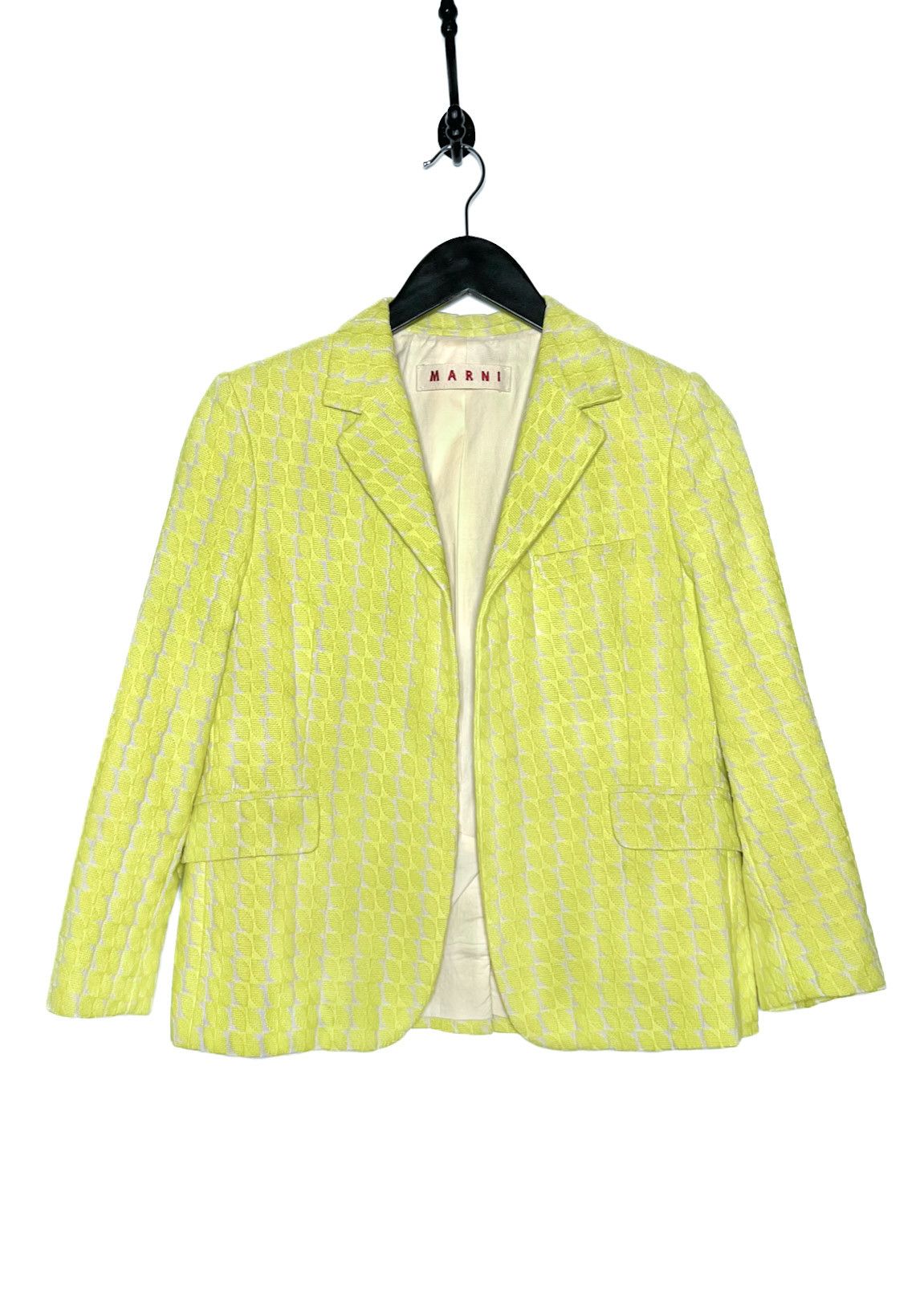Marni Marni Lime Green Cropped Sleeves Jacquard Jacket Size M / US 6-8 / IT 42-44 - 1 Thumbnail