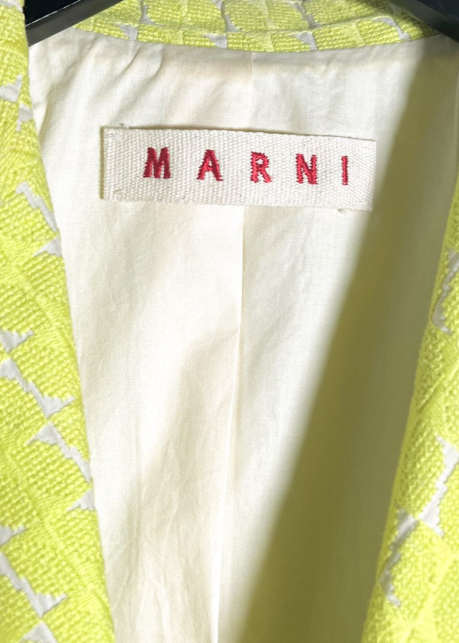 Marni Marni Lime Green Cropped Sleeves Jacquard Jacket Size M / US 6-8 / IT 42-44 - 4 Thumbnail