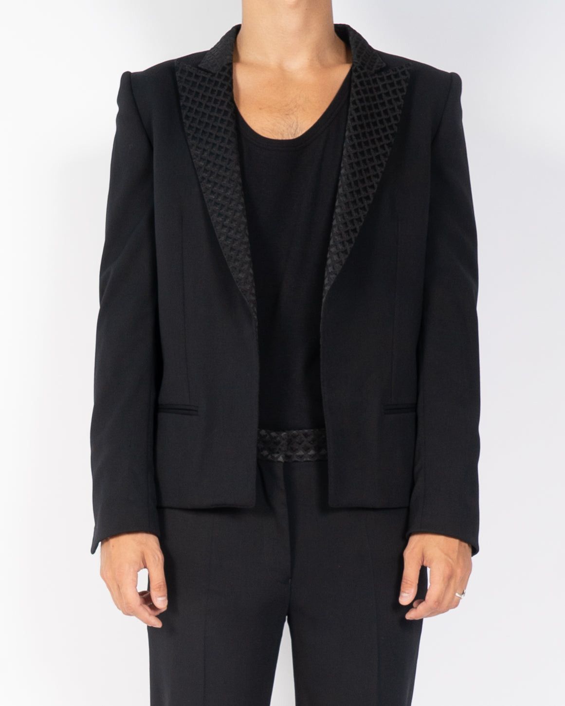 image of Haider Ackermann Ss13 Godaro Black Embroidered Blazer, Men's (Size Medium)