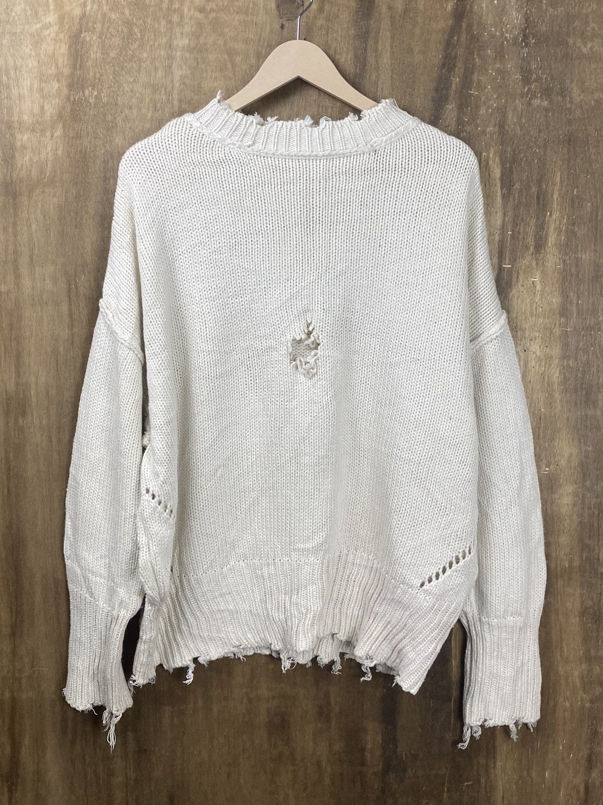 Homespun Knitwear DL Archives distressed ripped sweatshirt Knitwear #Z114 Size US M / EU 48-50 / 2 - 2 Thumbnail