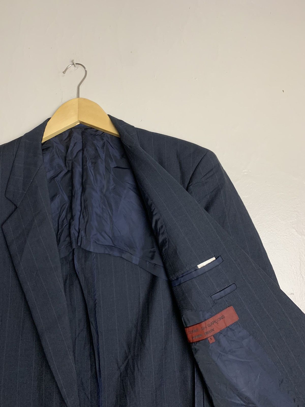 Comme des Garcons × Comme des Garcons Homme Deux × Rei Kawakubo Vintage 1990 Comme Des Garcons Homme Deux Navy Strip Suit Size 38L - 4 Thumbnail
