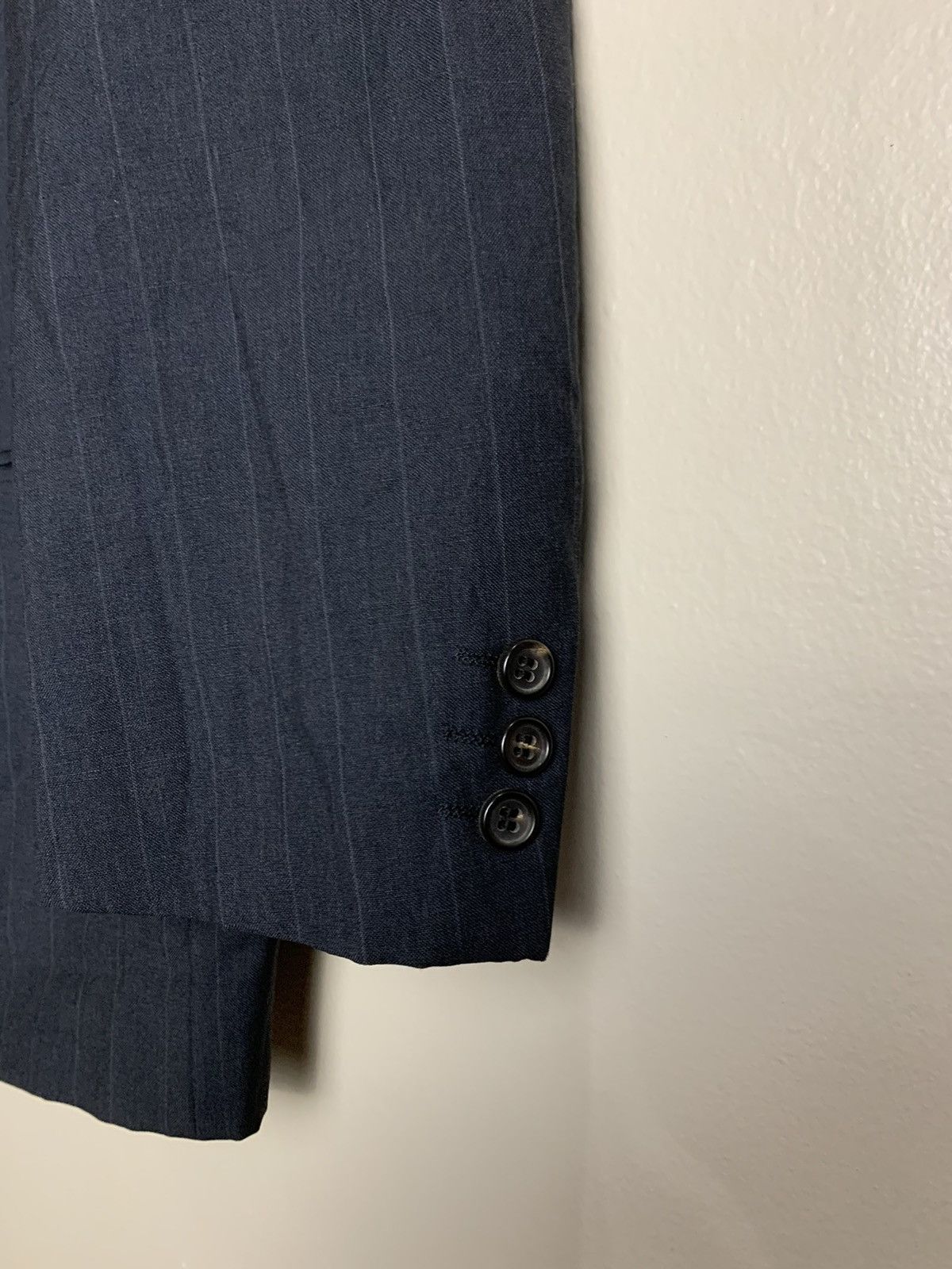 Comme des Garcons × Comme des Garcons Homme Deux × Rei Kawakubo Vintage 1990 Comme Des Garcons Homme Deux Navy Strip Suit Size 38L - 6 Thumbnail