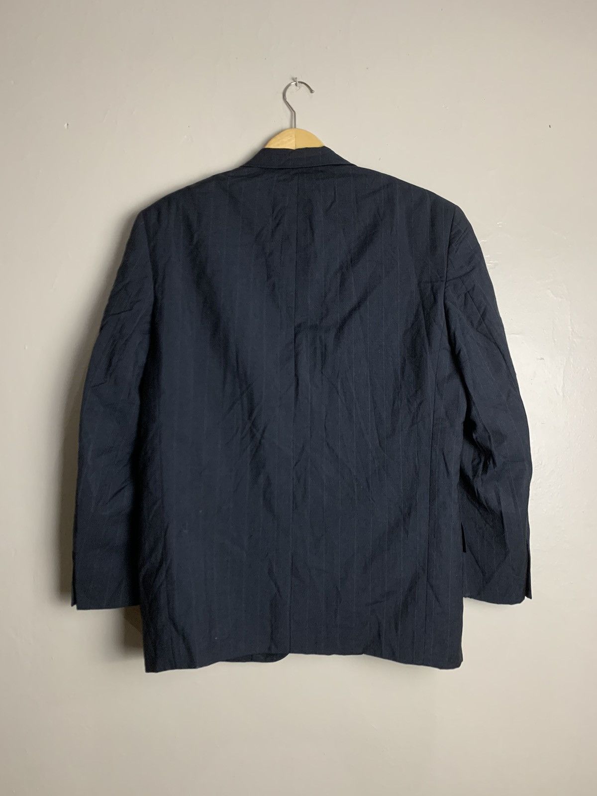 Comme des Garcons × Comme des Garcons Homme Deux × Rei Kawakubo Vintage 1990 Comme Des Garcons Homme Deux Navy Strip Suit Size 38L - 5 Thumbnail