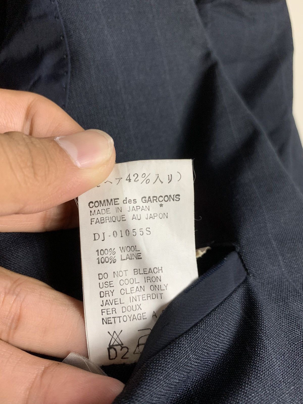 Comme des Garcons × Comme des Garcons Homme Deux × Rei Kawakubo Vintage 1990 Comme Des Garcons Homme Deux Navy Strip Suit Size 38L - 8 Thumbnail