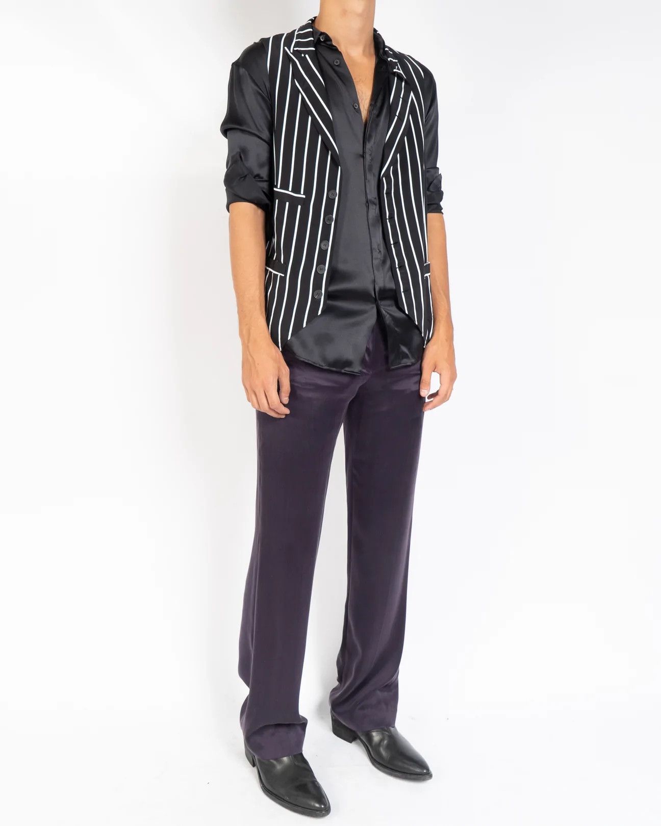 Haider Ackermann SS18 Striped Viscose Waistcoat Sample Size 46S - 3 Thumbnail
