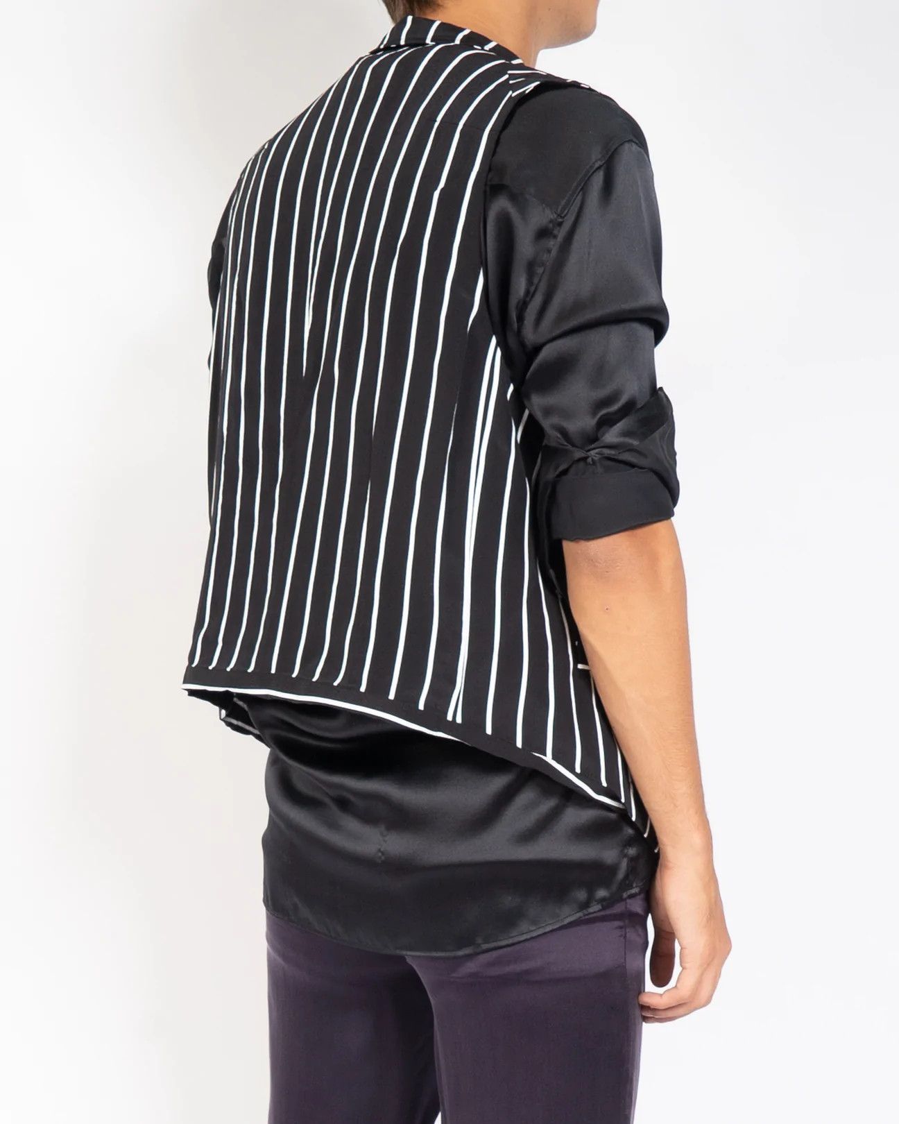 Haider Ackermann SS18 Striped Viscose Waistcoat Sample Size 46S - 4 Thumbnail