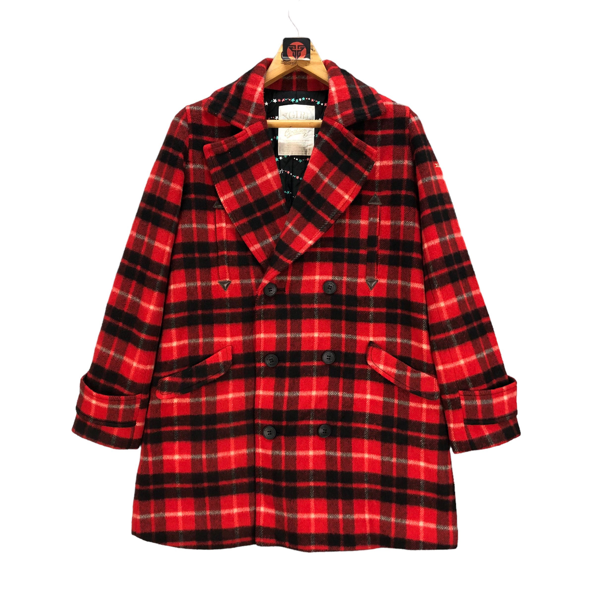 X-GIRL TARTAN DOUBLE BREASTED COAT #7199-118