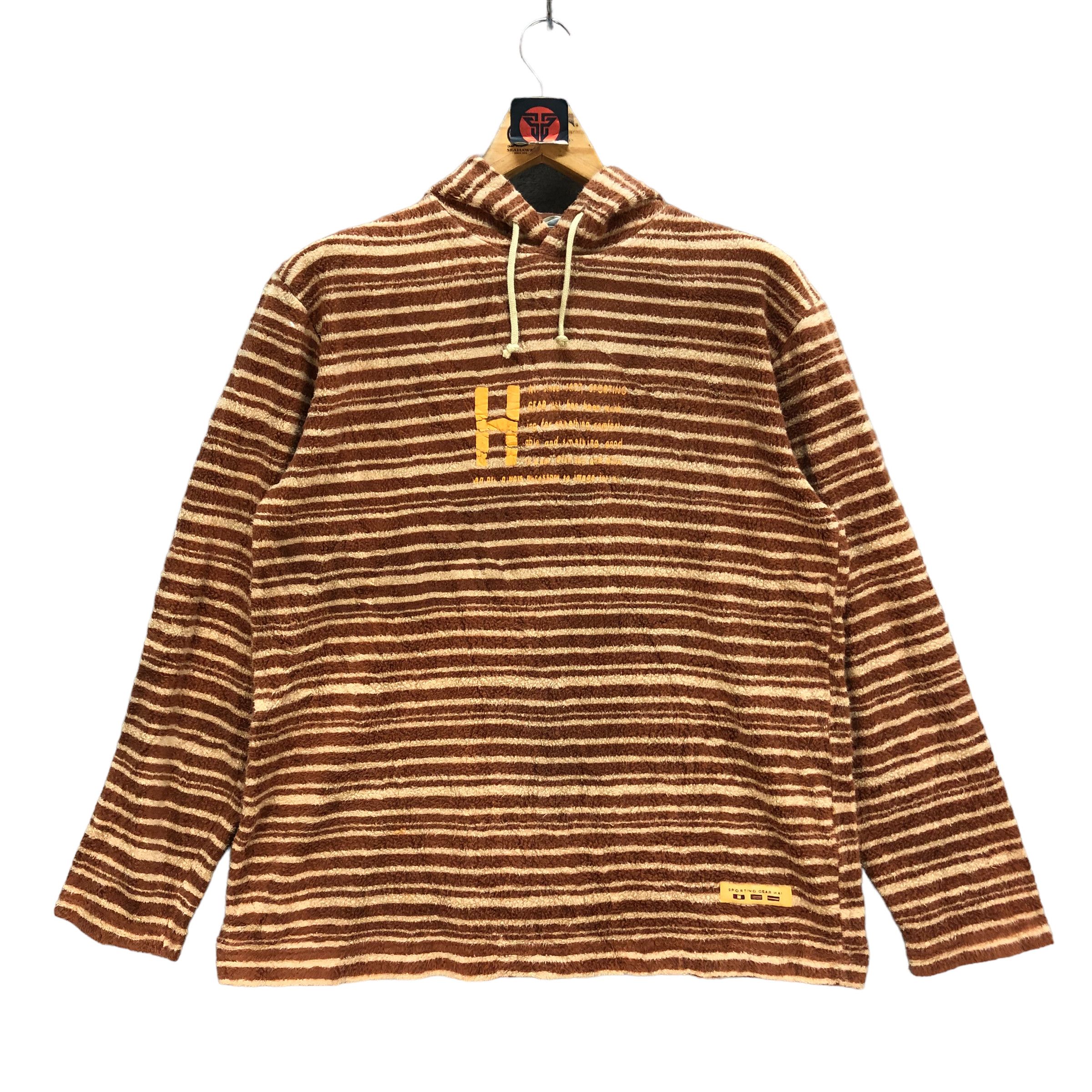 Hai Sporting Gear VINTAGE HAI SPORTING GEAR STRIPED FLEECE HOODIES #7211-119 Size US M / EU 48-50 / 2 - 1 Thumbnail