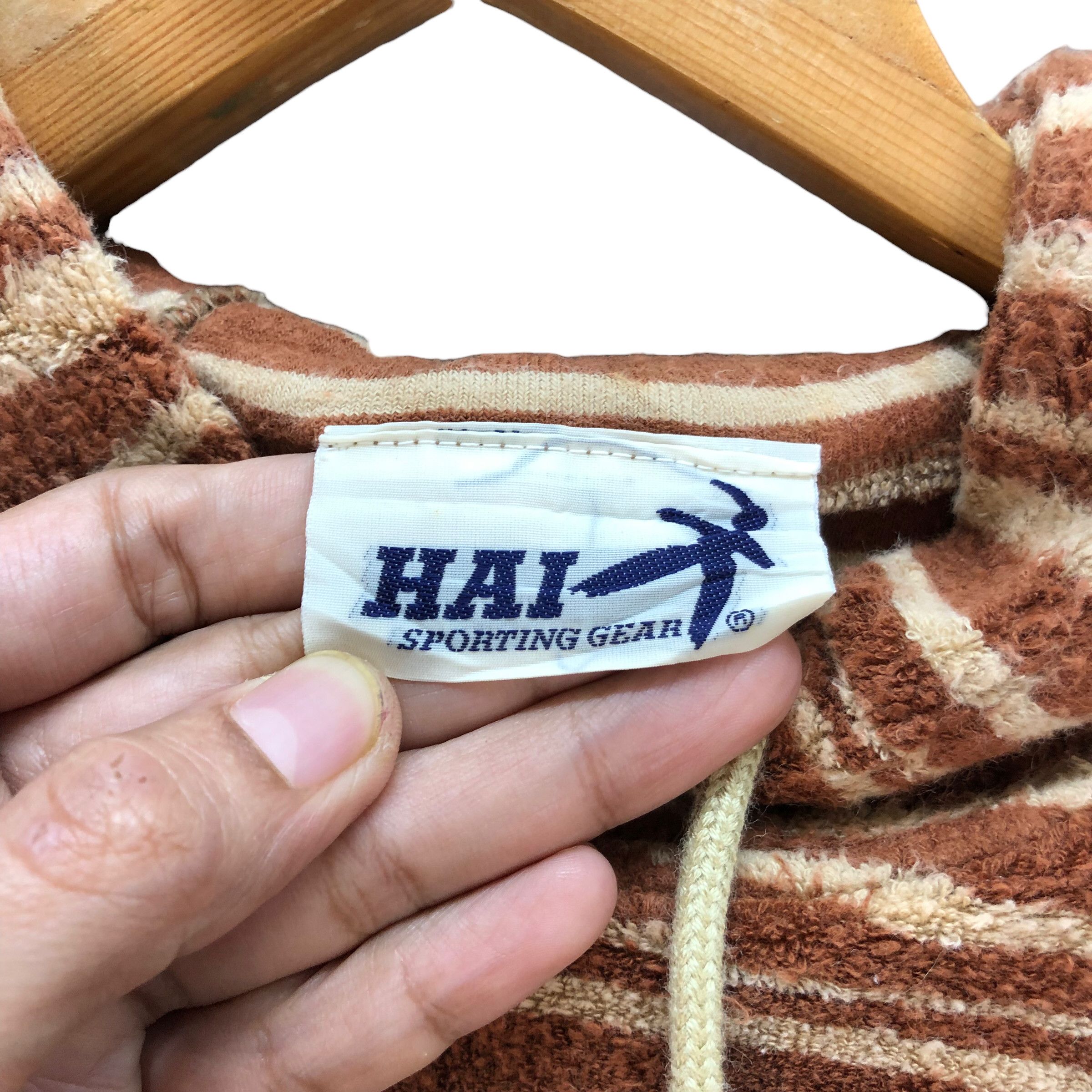 Hai Sporting Gear VINTAGE HAI SPORTING GEAR STRIPED FLEECE HOODIES #7211-119 Size US M / EU 48-50 / 2 - 8 Thumbnail