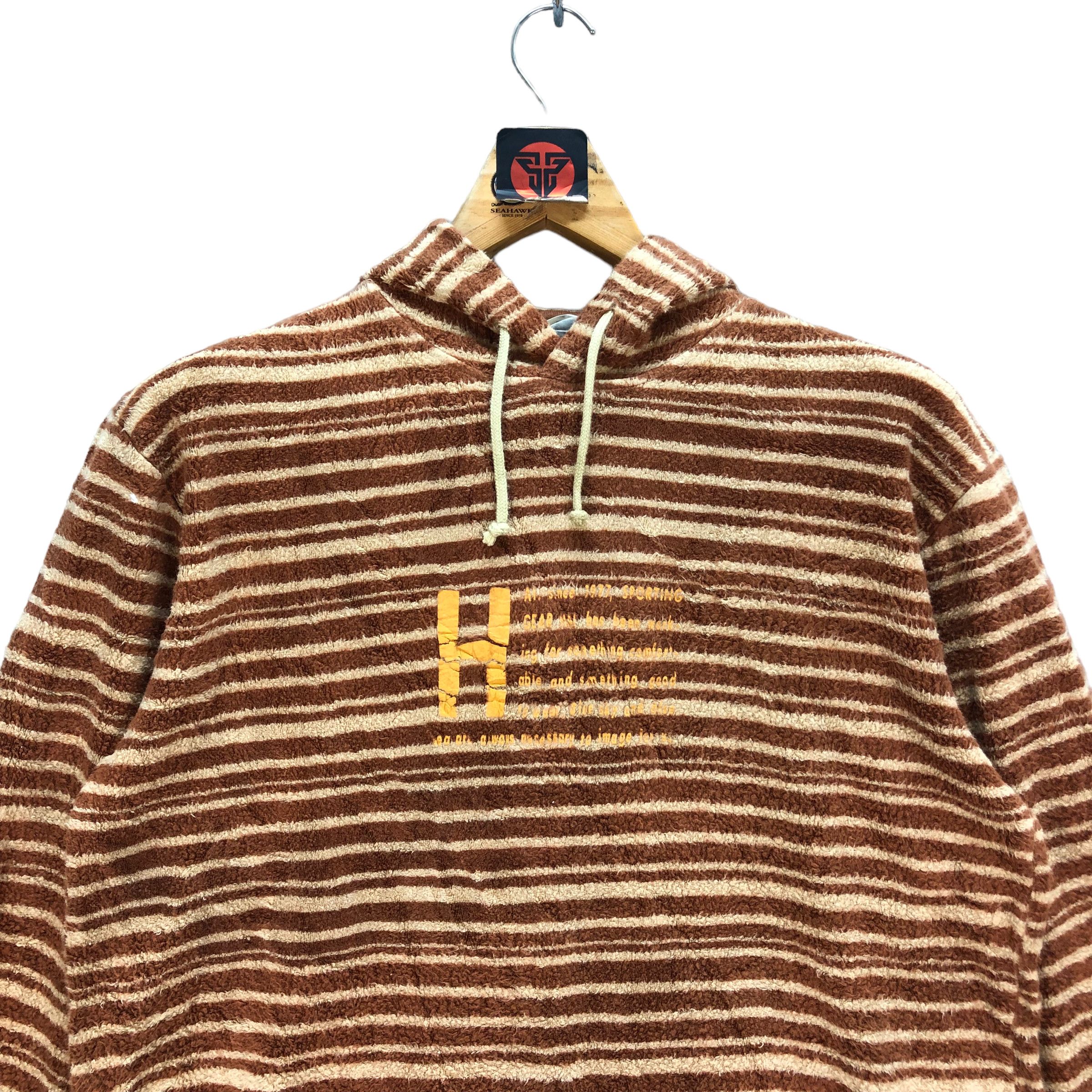 Hai Sporting Gear VINTAGE HAI SPORTING GEAR STRIPED FLEECE HOODIES #7211-119 Size US M / EU 48-50 / 2 - 2 Thumbnail
