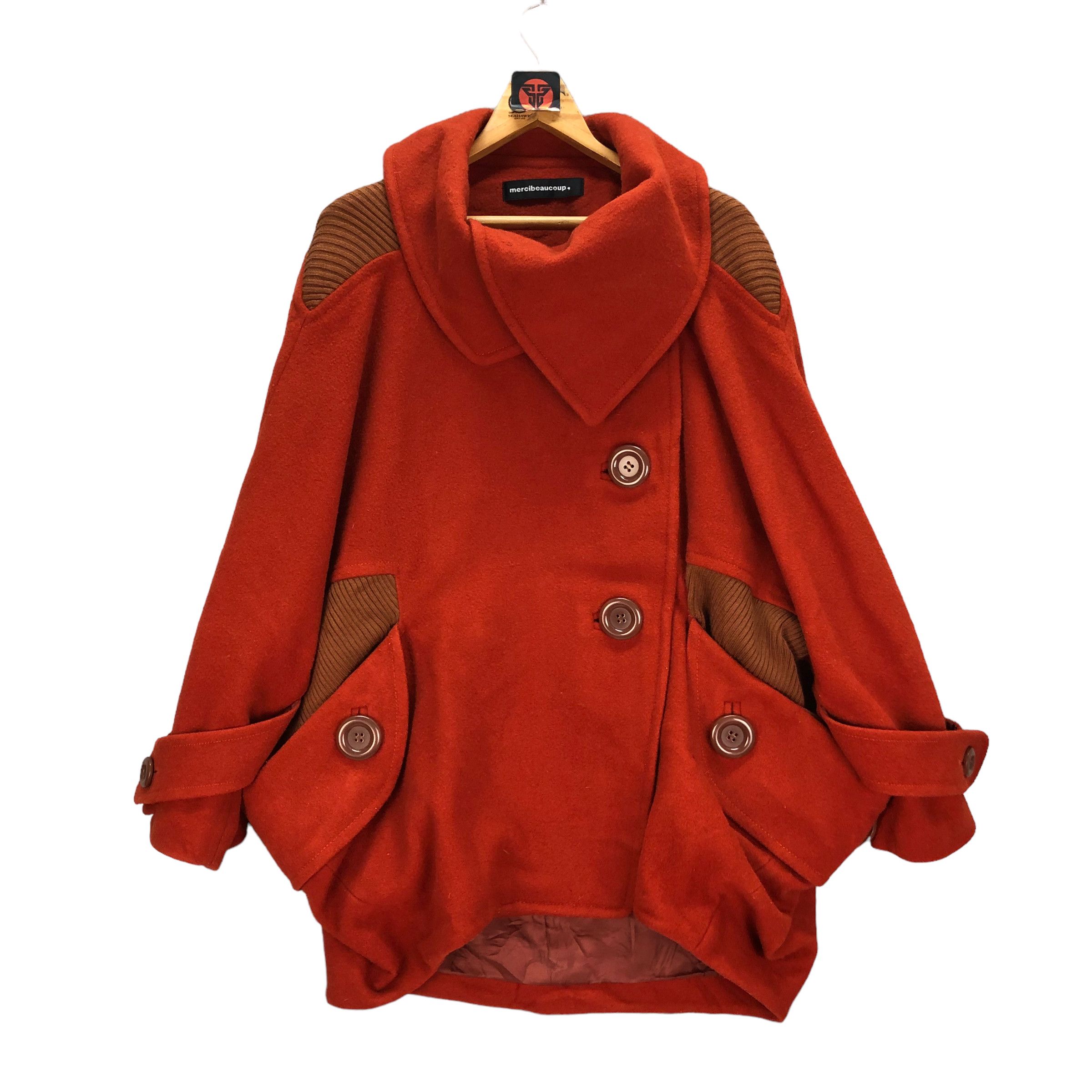 MERCIBEAUCOUP ISSEY MIYAKE WOOL BLEND HEAVY COAT #7220-119