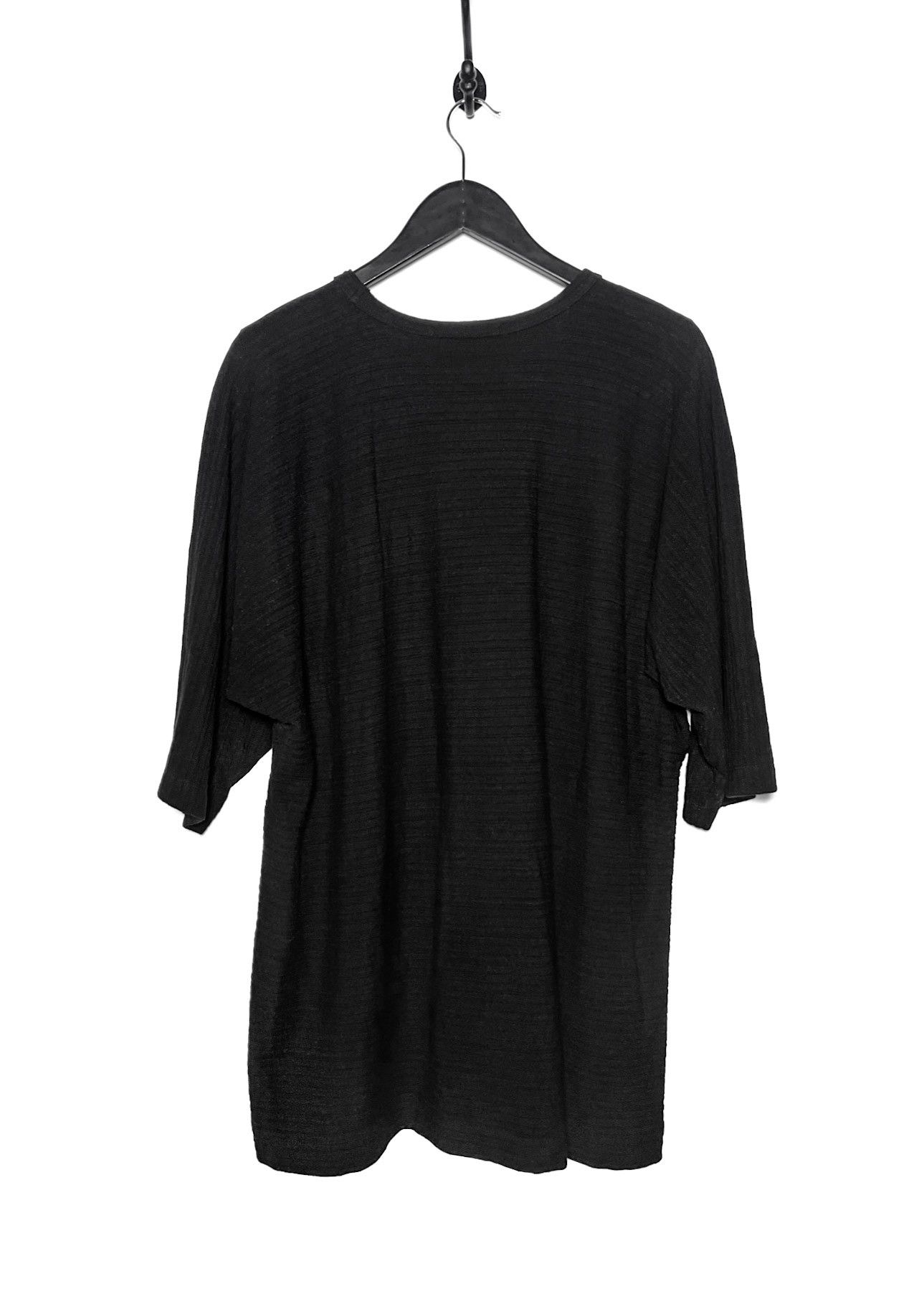 Issey Miyake Issey Miyake Men Black Textured Cotton T-shirt Size US L / EU 52-54 / 3 - 2 Thumbnail