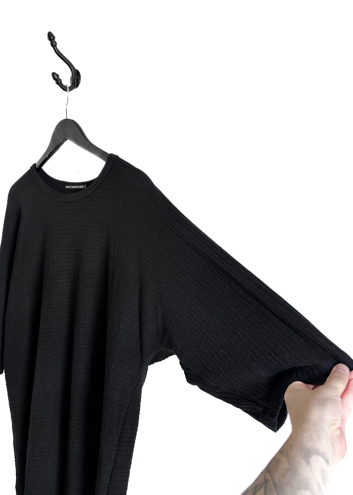 Issey Miyake Issey Miyake Men Black Textured Cotton T-shirt Size US L / EU 52-54 / 3 - 3 Thumbnail