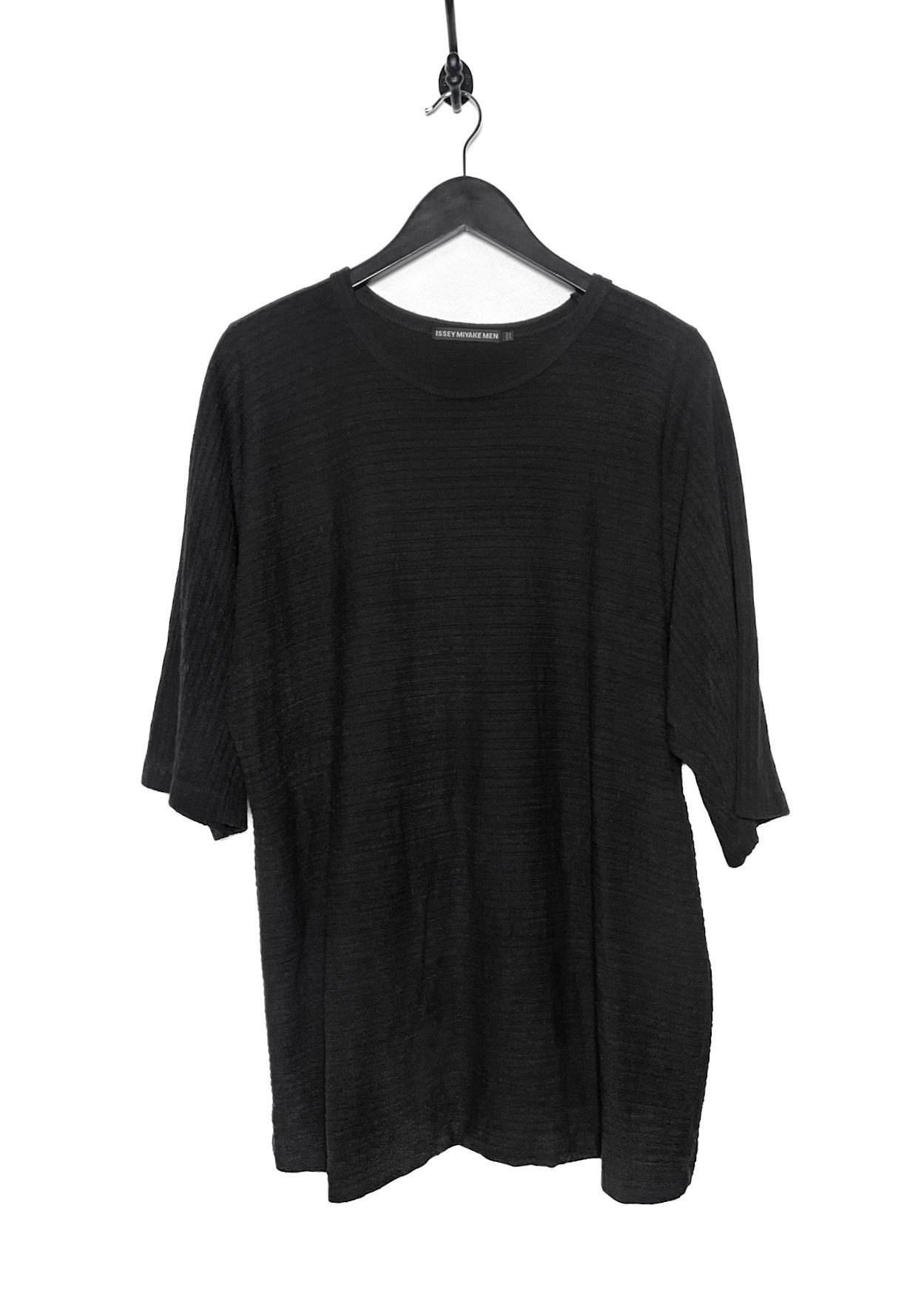 Issey Miyake Issey Miyake Men Black Textured Cotton T-shirt Size US L / EU 52-54 / 3 - 1 Thumbnail