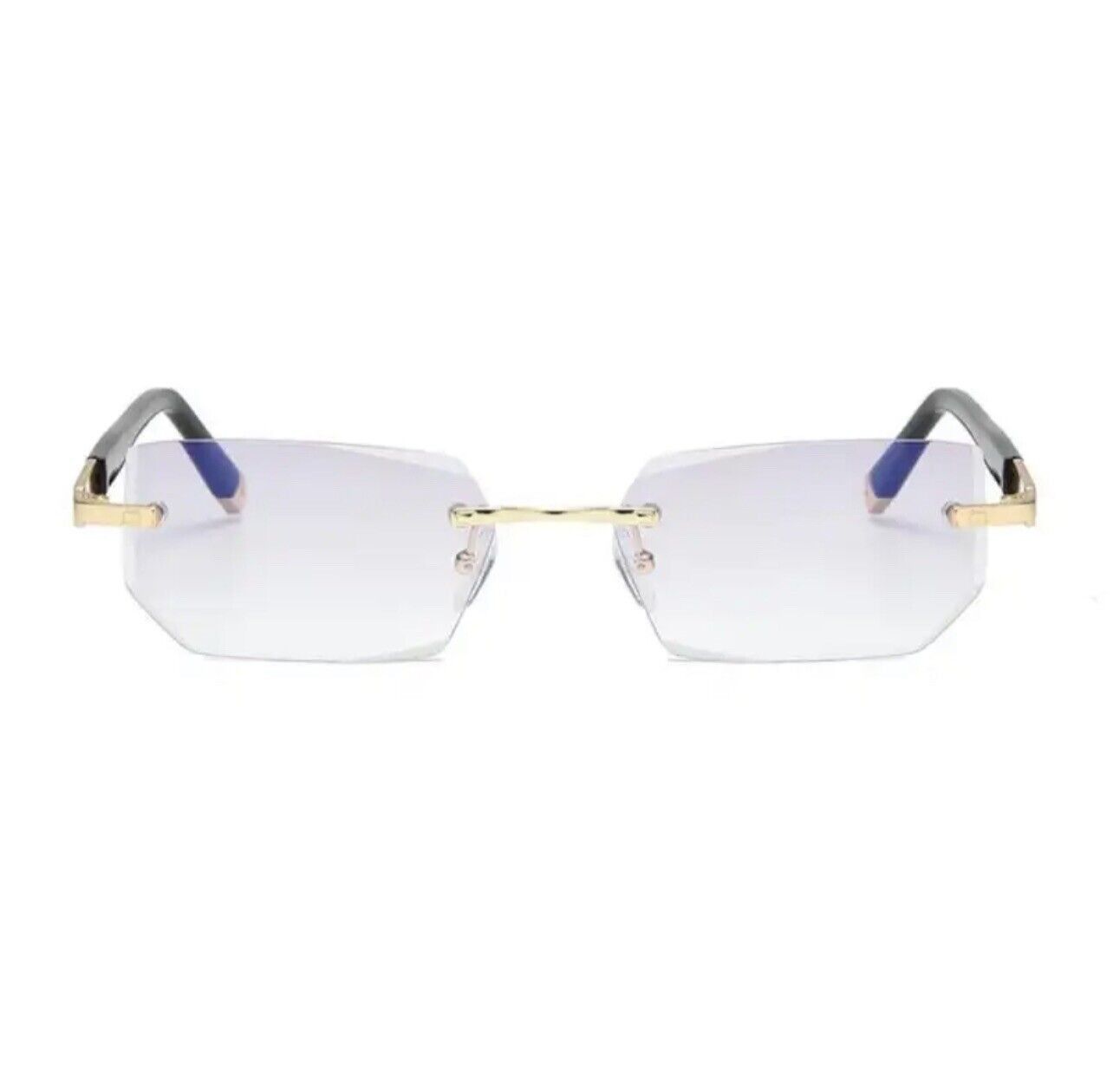 Other Mens Eye Glasses Clear Lens Rimless Small Reflective Square Size ONE SIZE - 9 Thumbnail