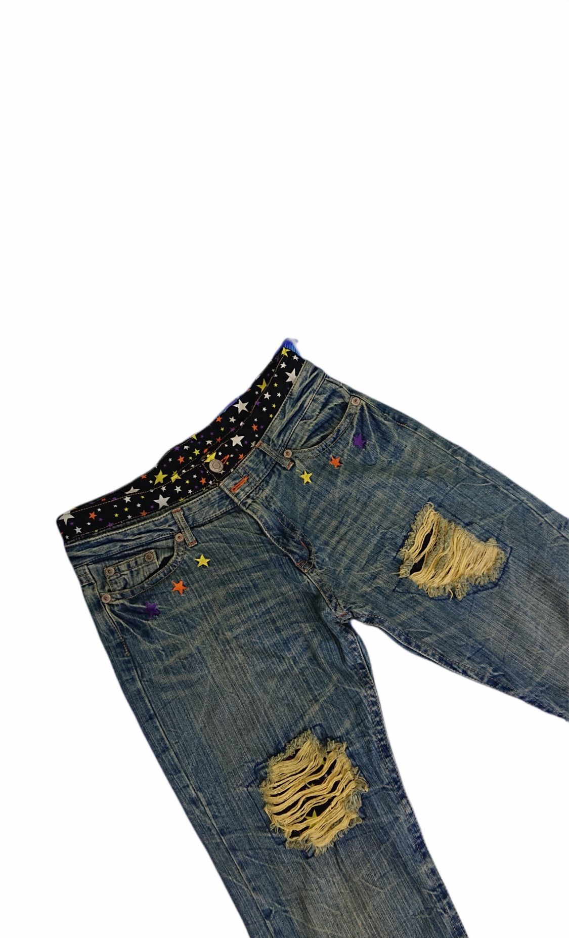 Japanese Brand × Seditionaries VINTAGE JAPANESE DESIGNER JEANS RIPPER STAR PATCHES Size US 31 - 3 Thumbnail