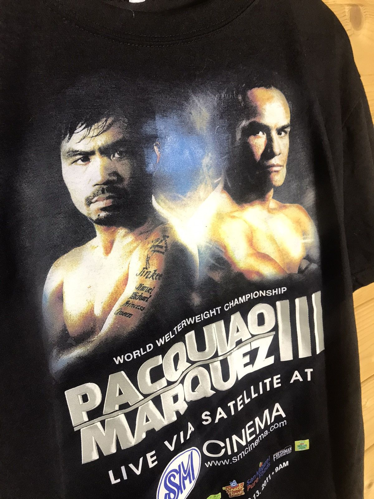 Vintage Paquaio vs Marquez promo boxing t-shirt Size US XL / EU 56 / 4 - 8 Thumbnail