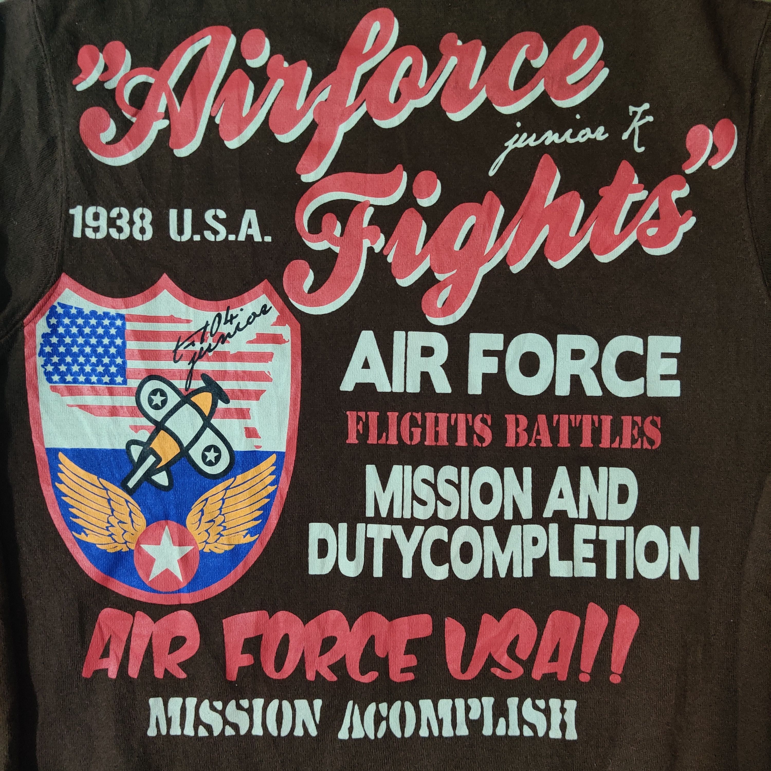 Japanese Brand Rough Japanese Brand Air Force USA Fight Battle Sweatshirt Size US M / EU 48-50 / 2 - 2 Thumbnail