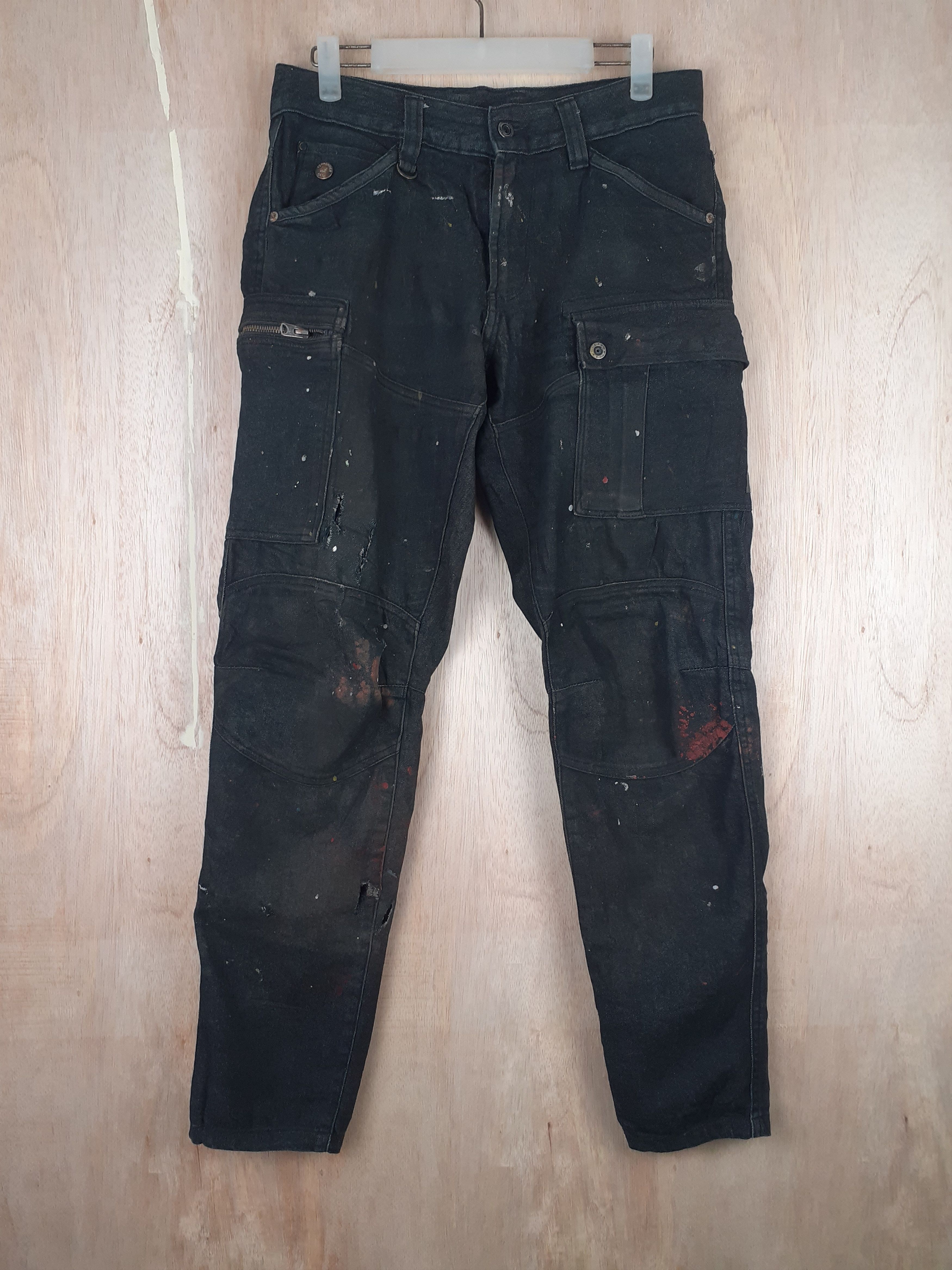 Japanese Brand I'z Frontier painter distressed multipocket cargo pant#S237 Size US 30 / EU 46 - 1 Thumbnail