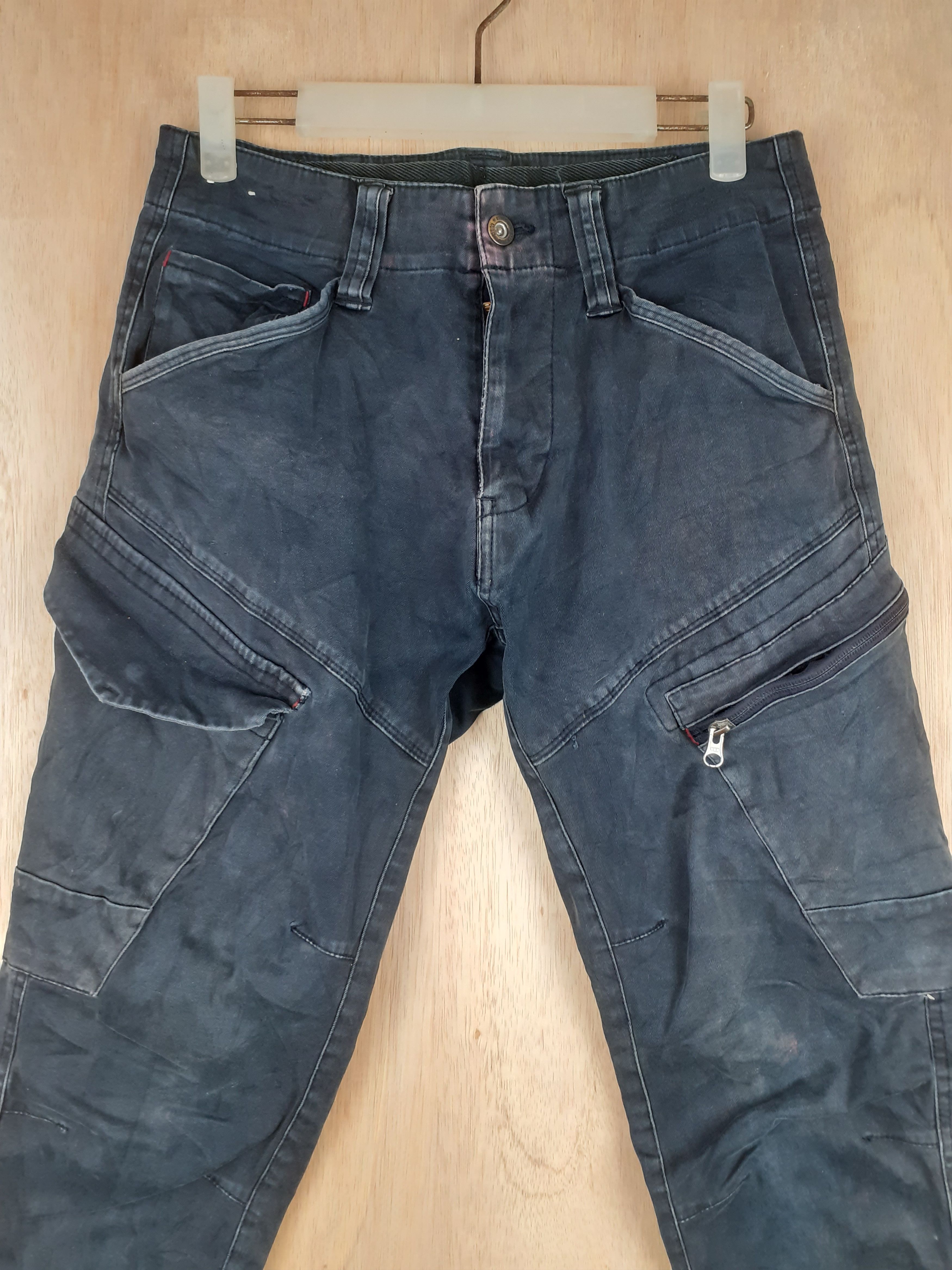 Japanese Brand Genba Clothes multi pocket tactical black cargo pants #S229 Size US 29 - 2 Thumbnail