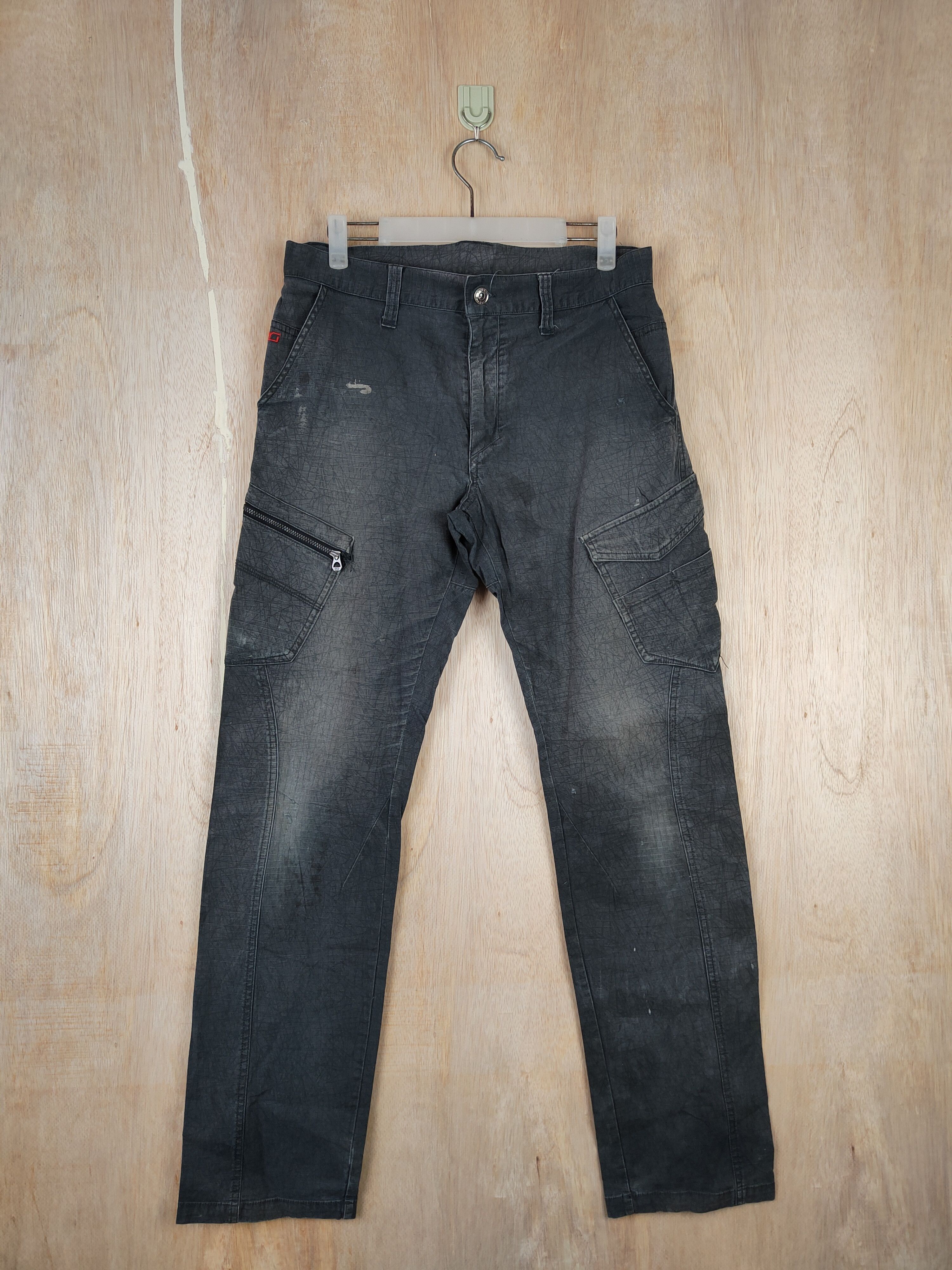 Japanese Brand D-Grow faded Gray multipocket utility Cargo Pant #4396 Size US 31 - 1 Thumbnail