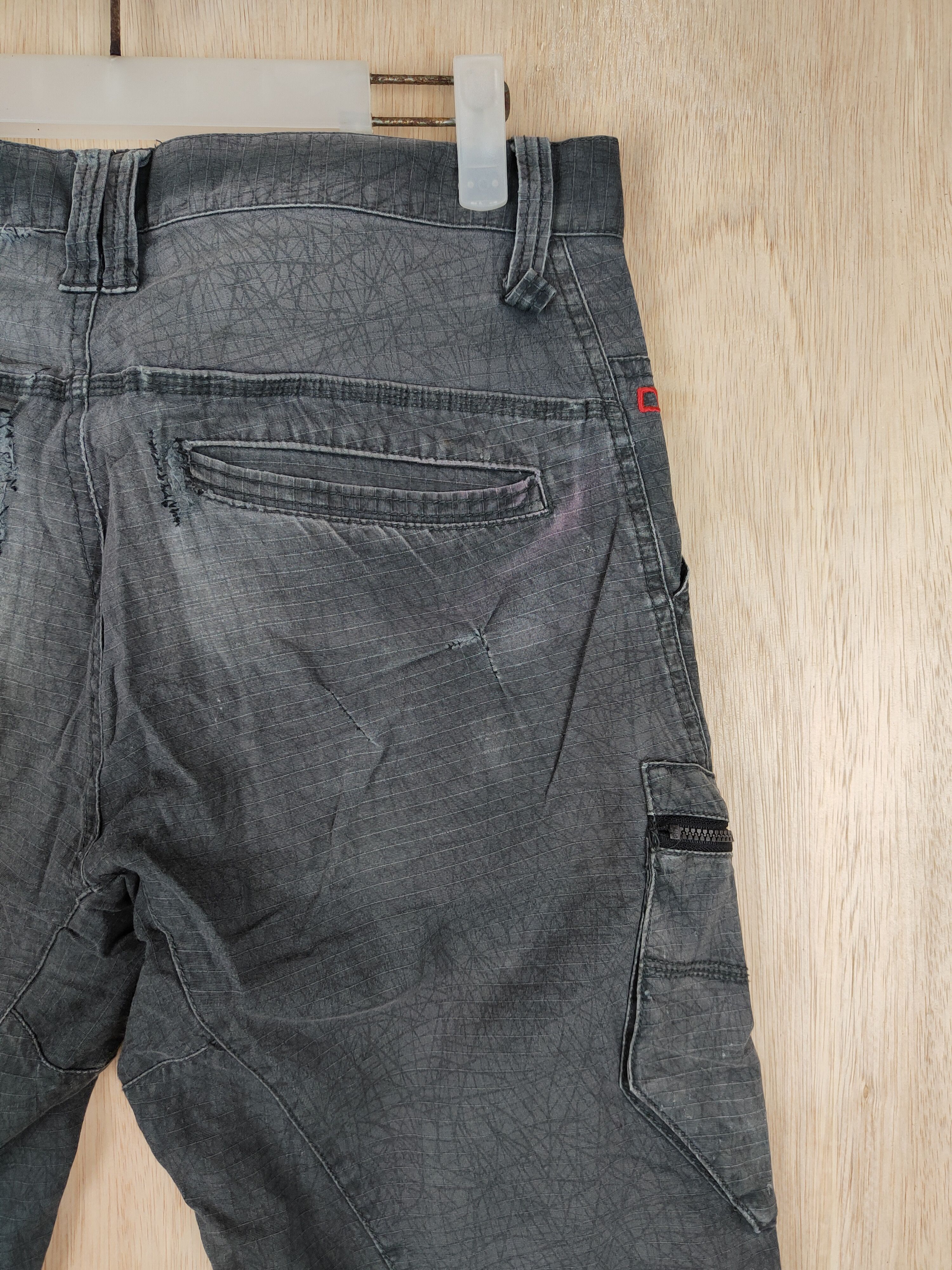 Japanese Brand D-Grow faded Gray multipocket utility Cargo Pant #4396 Size US 31 - 15 Thumbnail