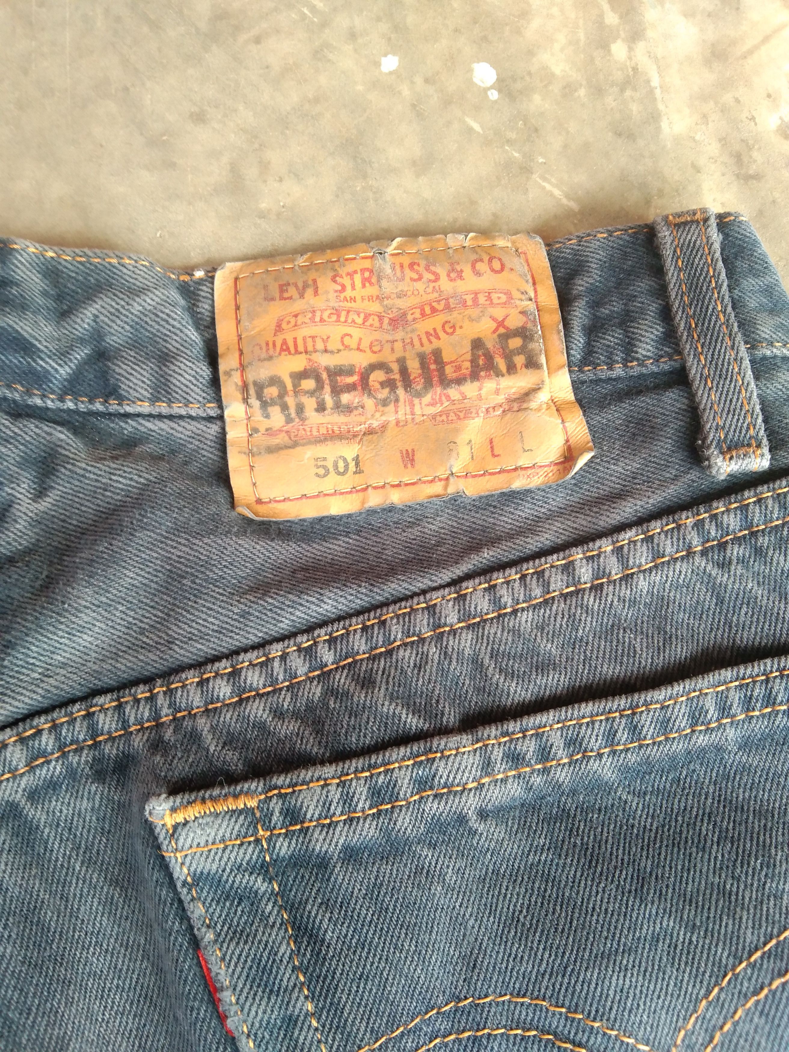 Levi's 90s Vintage Levi's 501 Distressed Repaired Jeans 31x34 Size US 31 - 4 Thumbnail