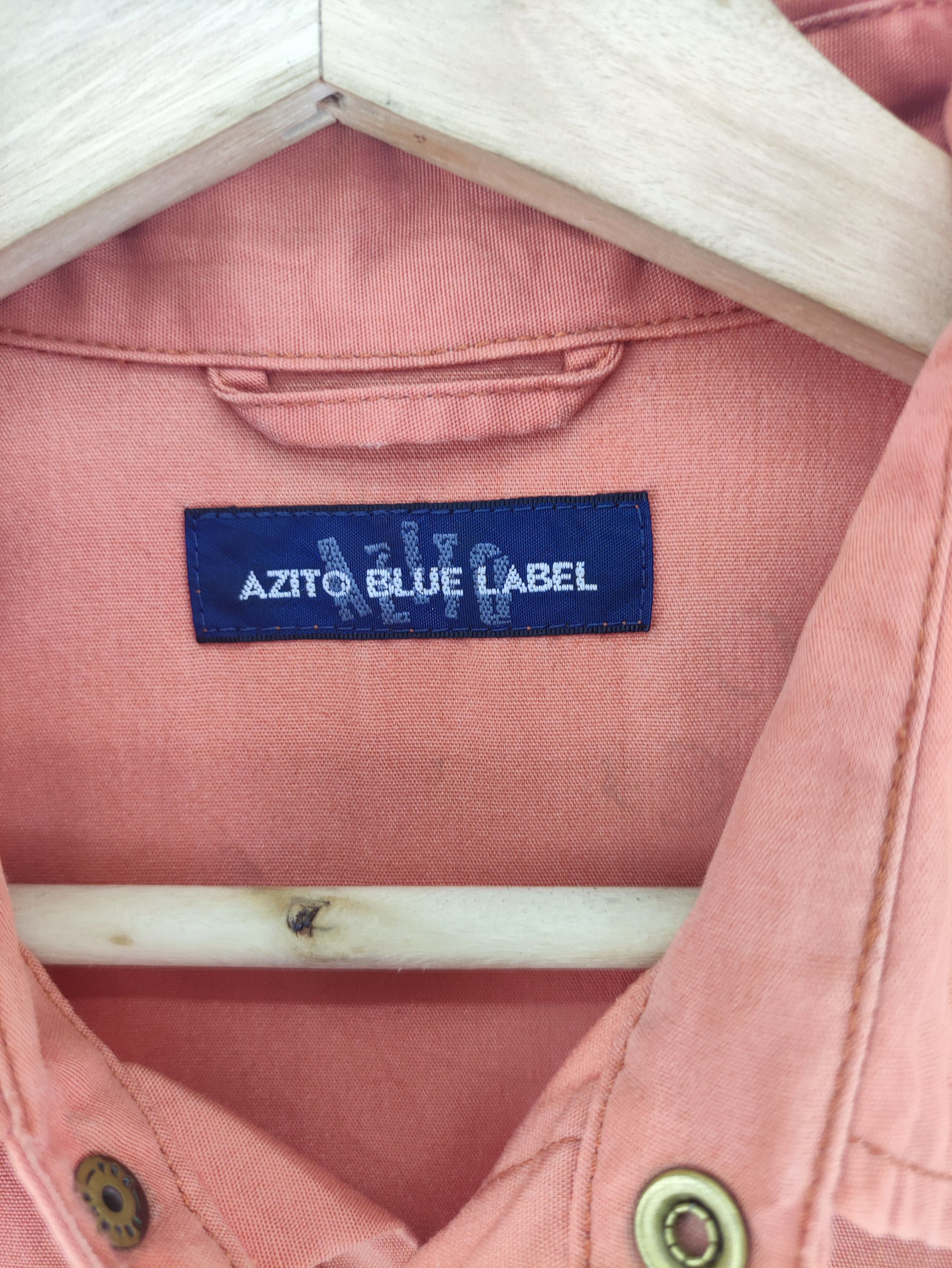Japanese Brand Vintage Azito Blue Label Work Wear Snap Button Size US L / EU 52-54 / 3 - 3 Thumbnail