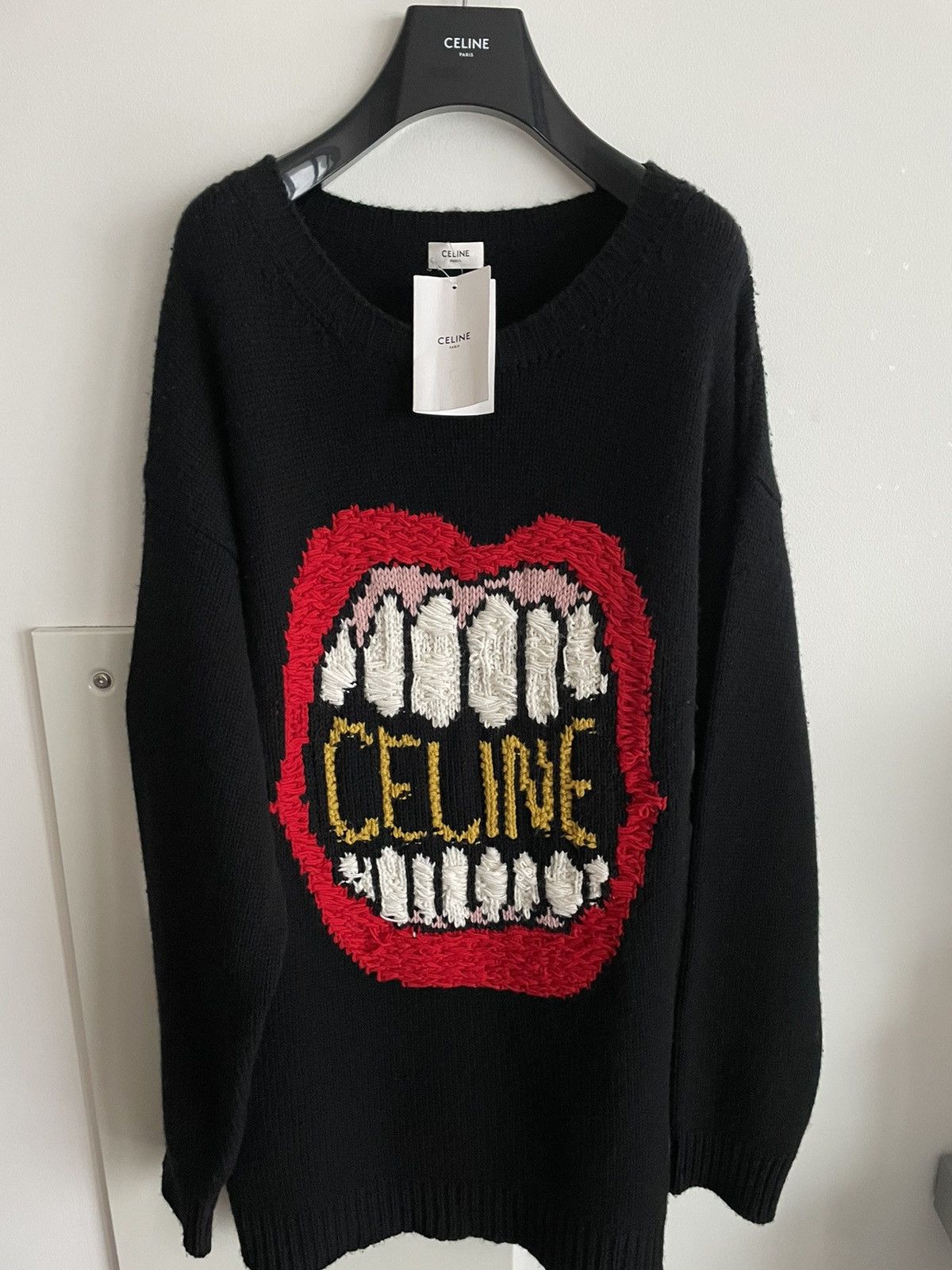Celine × Hedi Slimane Extremely Rare Dancing Kid Celine Paris Logo Sweater Size US XXL / EU 58 / 5 - 16 Thumbnail