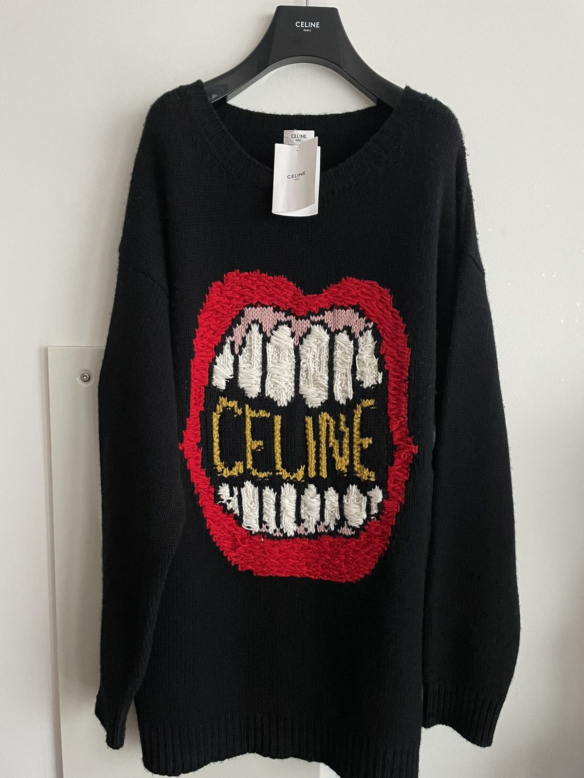 Celine × Hedi Slimane Extremely Rare Dancing Kid Celine Paris Logo Sweater Size US XXL / EU 58 / 5 - 11 Thumbnail