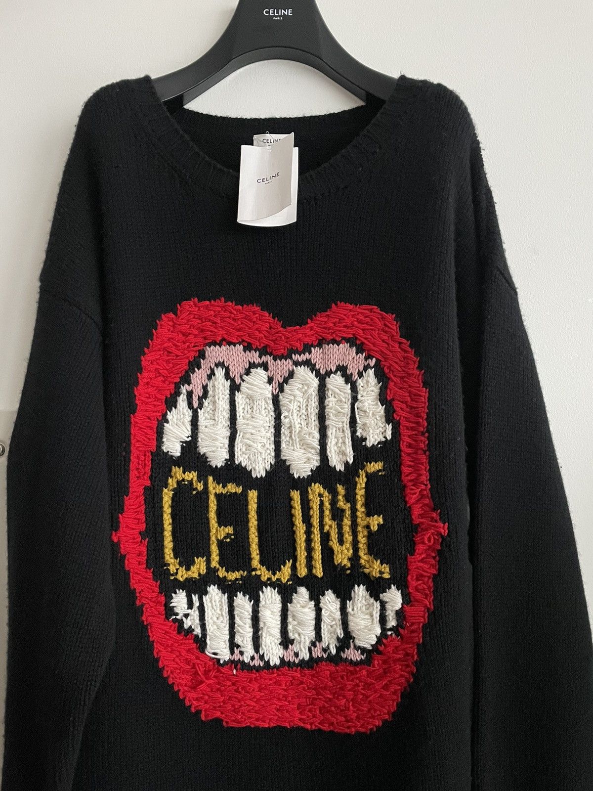 Celine × Hedi Slimane Extremely Rare Dancing Kid Celine Paris Logo Sweater Size US XXL / EU 58 / 5 - 4 Thumbnail
