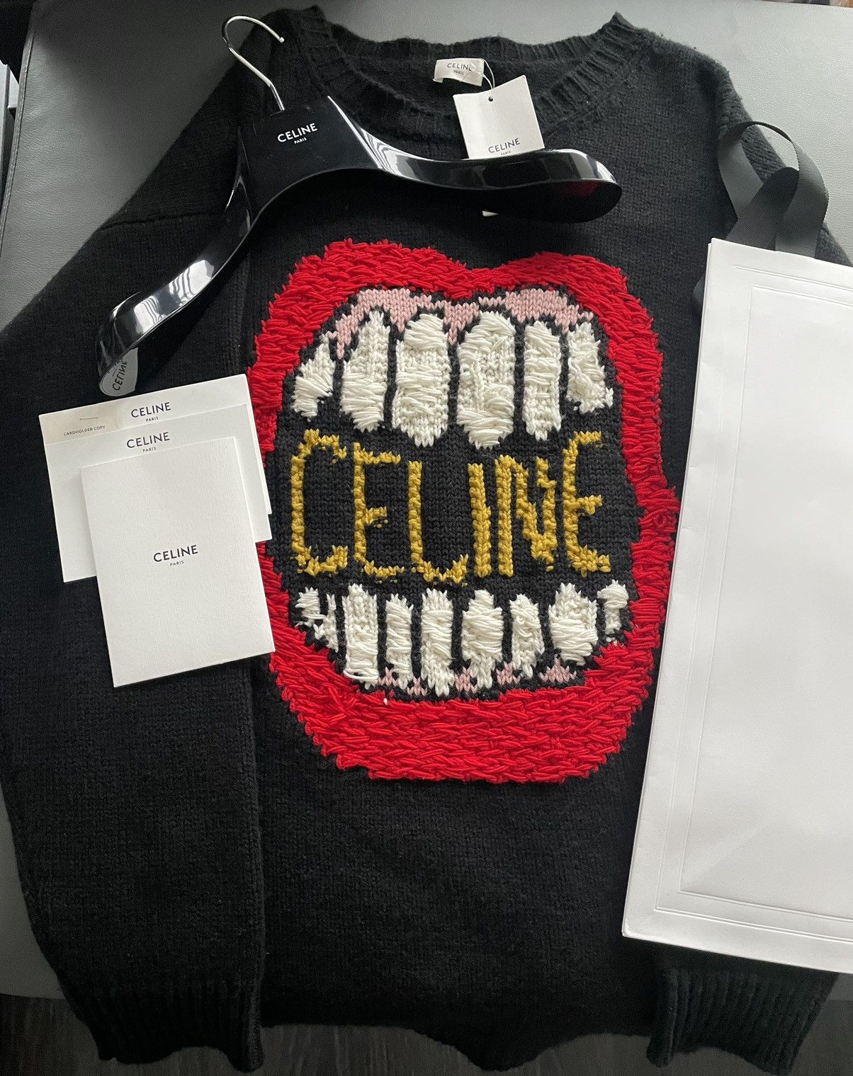Celine × Hedi Slimane Extremely Rare Dancing Kid Celine Paris Logo Sweater Size US XXL / EU 58 / 5 - 5 Thumbnail