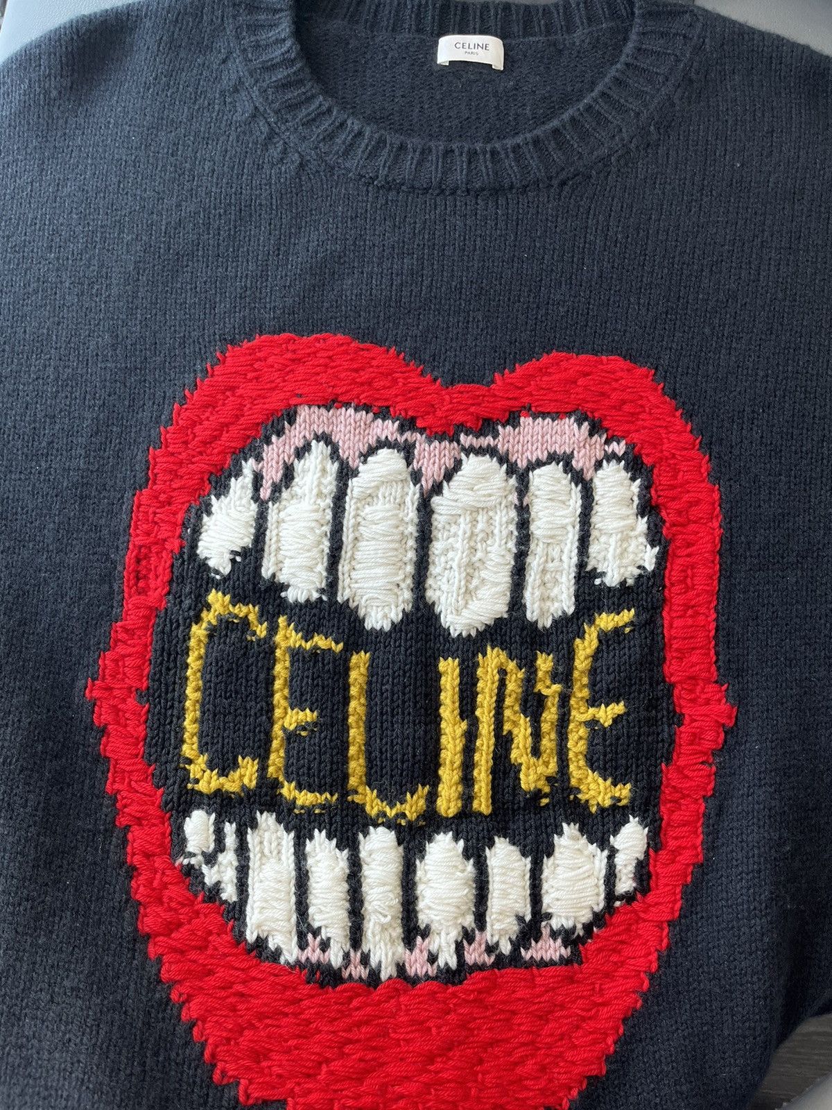 Celine × Hedi Slimane Extremely Rare Dancing Kid Celine Paris Logo Sweater Size US XXL / EU 58 / 5 - 6 Thumbnail