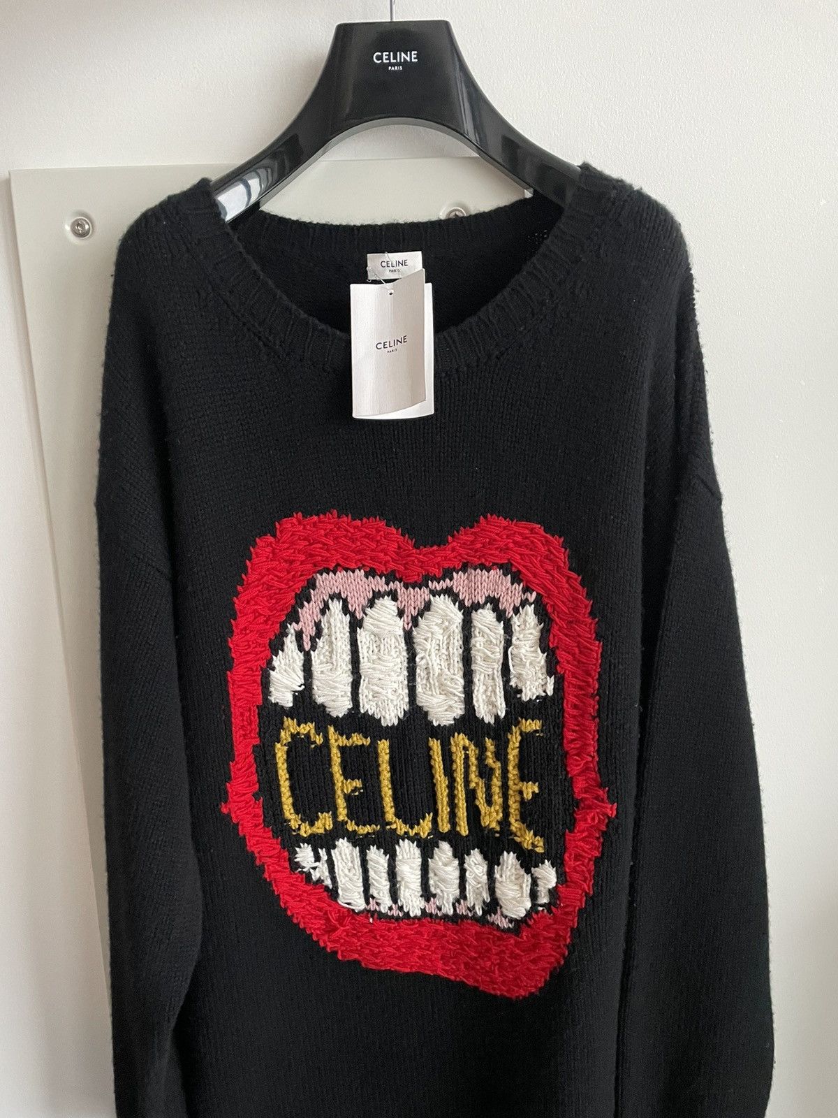 Celine × Hedi Slimane Extremely Rare Dancing Kid Celine Paris Logo Sweater Size US XXL / EU 58 / 5 - 12 Thumbnail