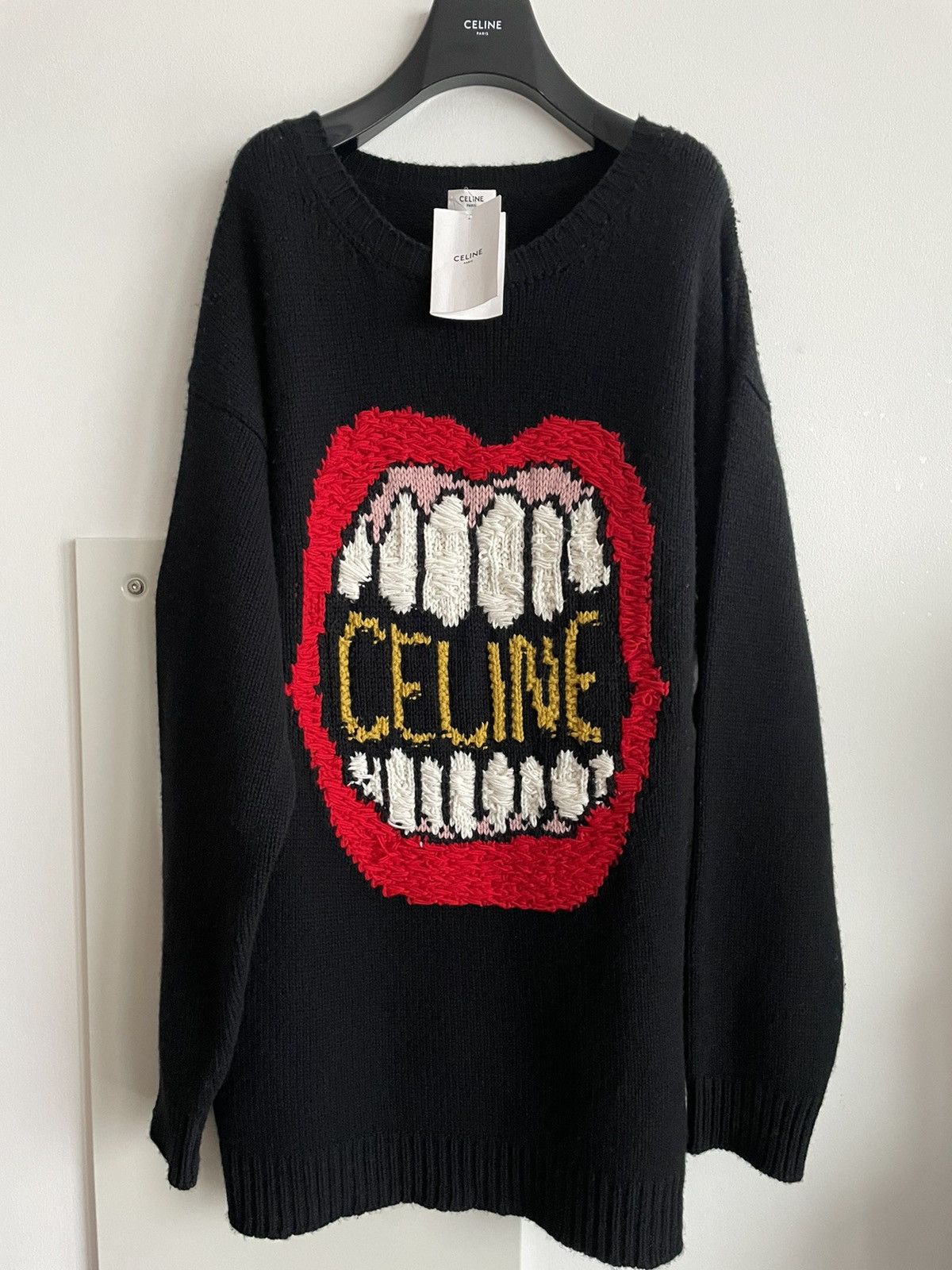 Celine × Hedi Slimane Extremely Rare Dancing Kid Celine Paris Logo Sweater Size US XXL / EU 58 / 5 - 3 Thumbnail