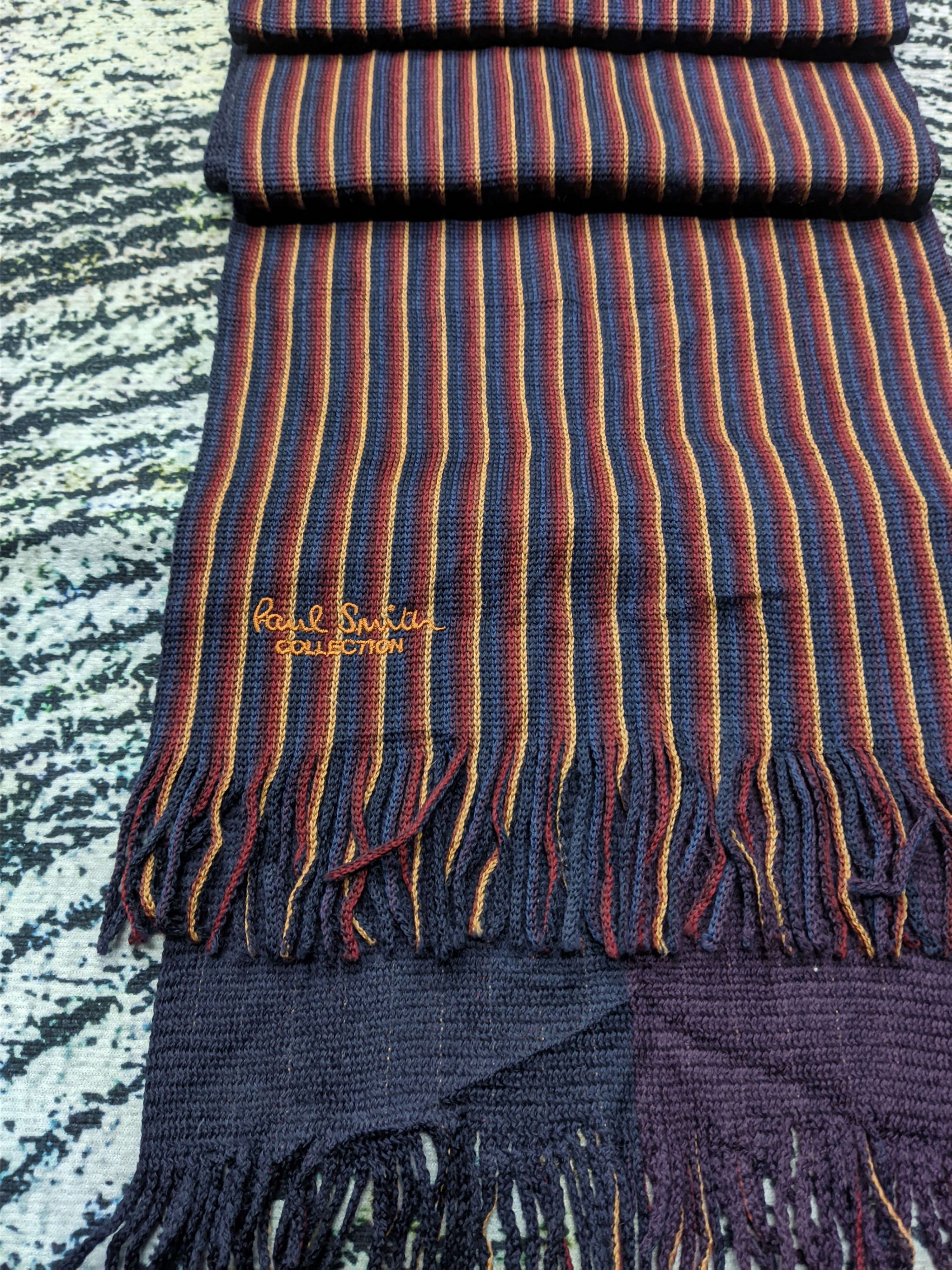 Japanese Brand × Paul Smith × Rap Tees Paul Smith Collection Scarf Muffler Wool Stripe Design Size ONE SIZE - 2 Thumbnail