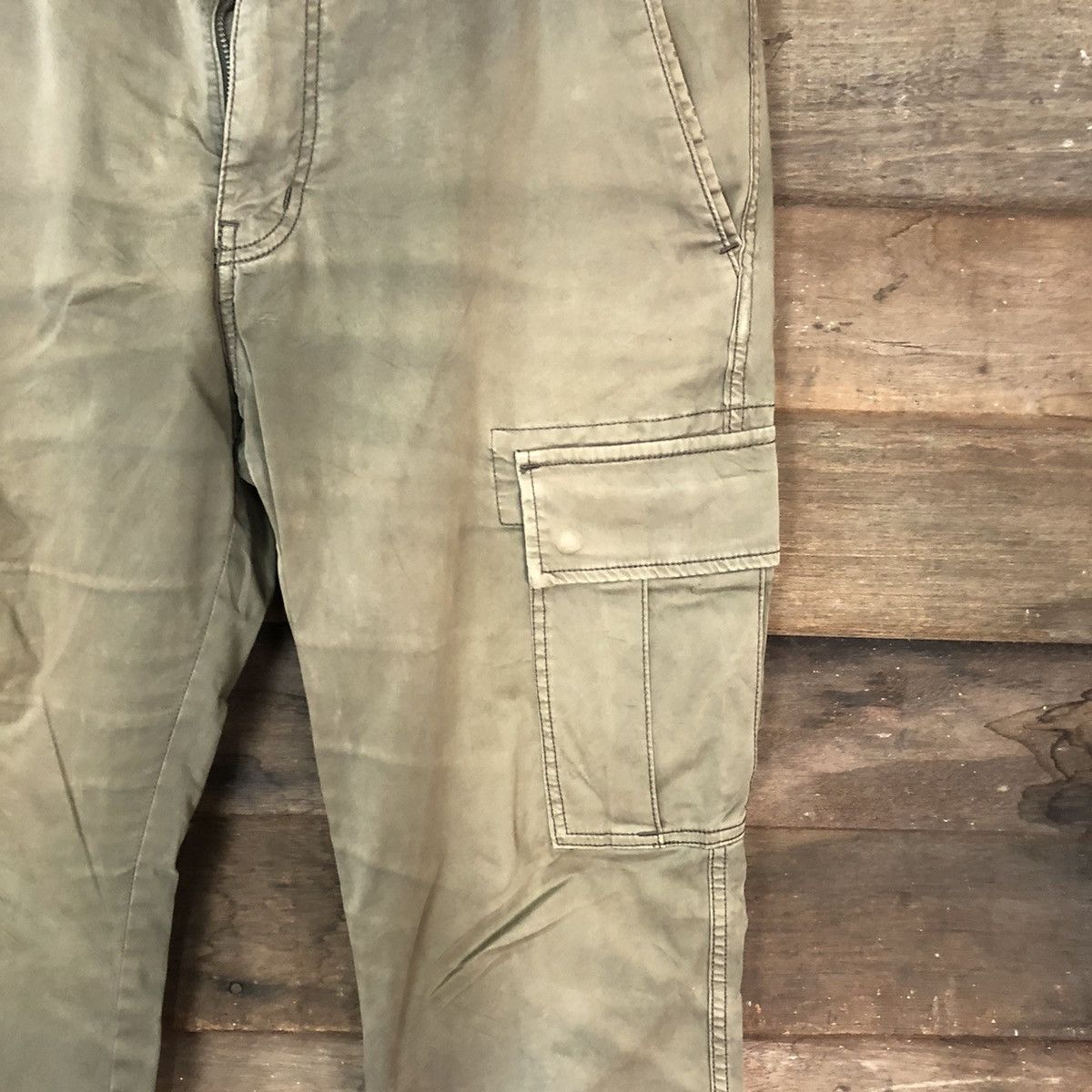 Japanese Brand DL Uniqlo faded Green multipocket Cargo Pants #7054 Size US 33 - 7 Thumbnail