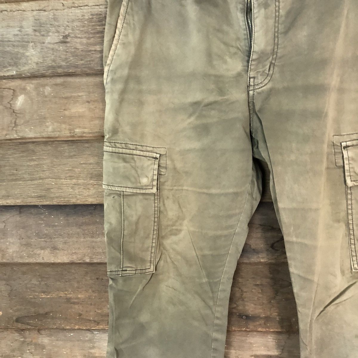 Japanese Brand DL Uniqlo faded Green multipocket Cargo Pants #7054 Size US 33 - 6 Thumbnail